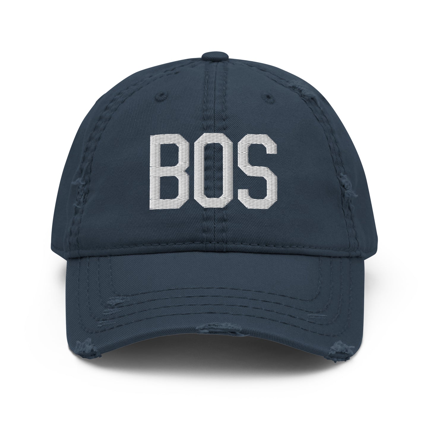 Airport Code Distressed Hat - White • BOS Boston • YHM Designs - Image 13