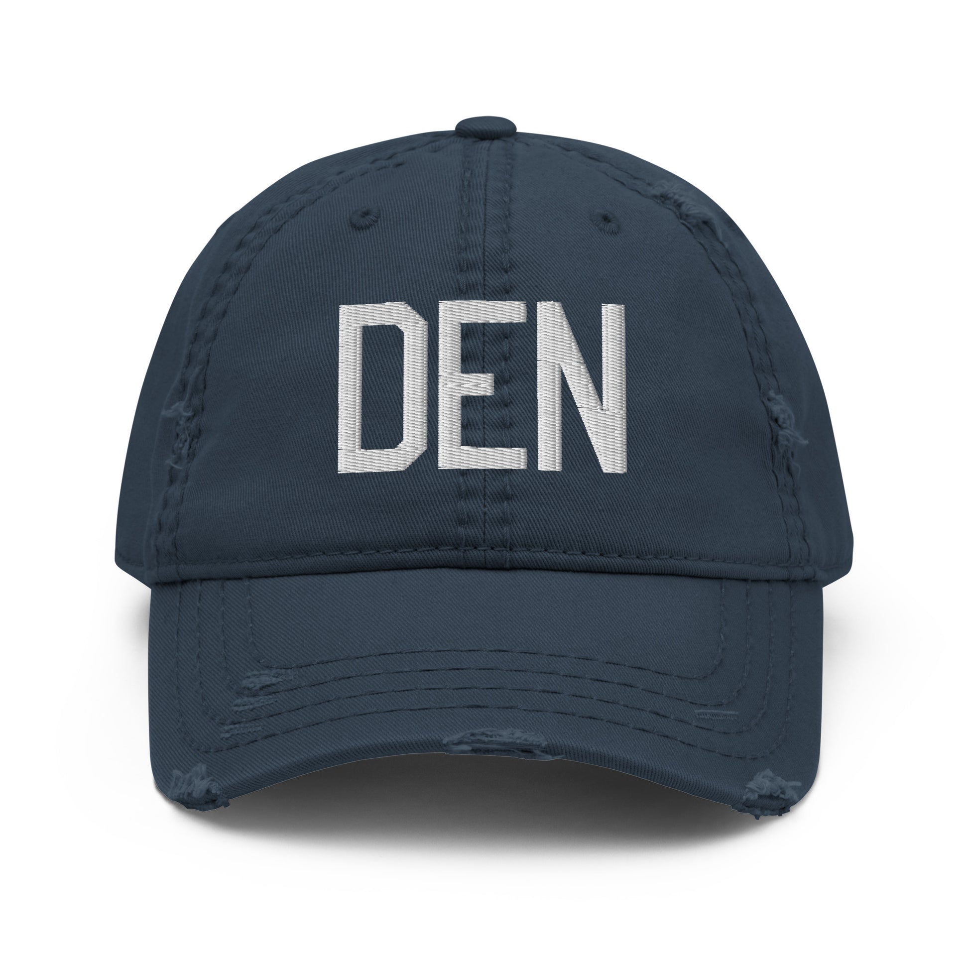 Airport Code Distressed Hat - White • DEN Denver • YHM Designs - Image 13
