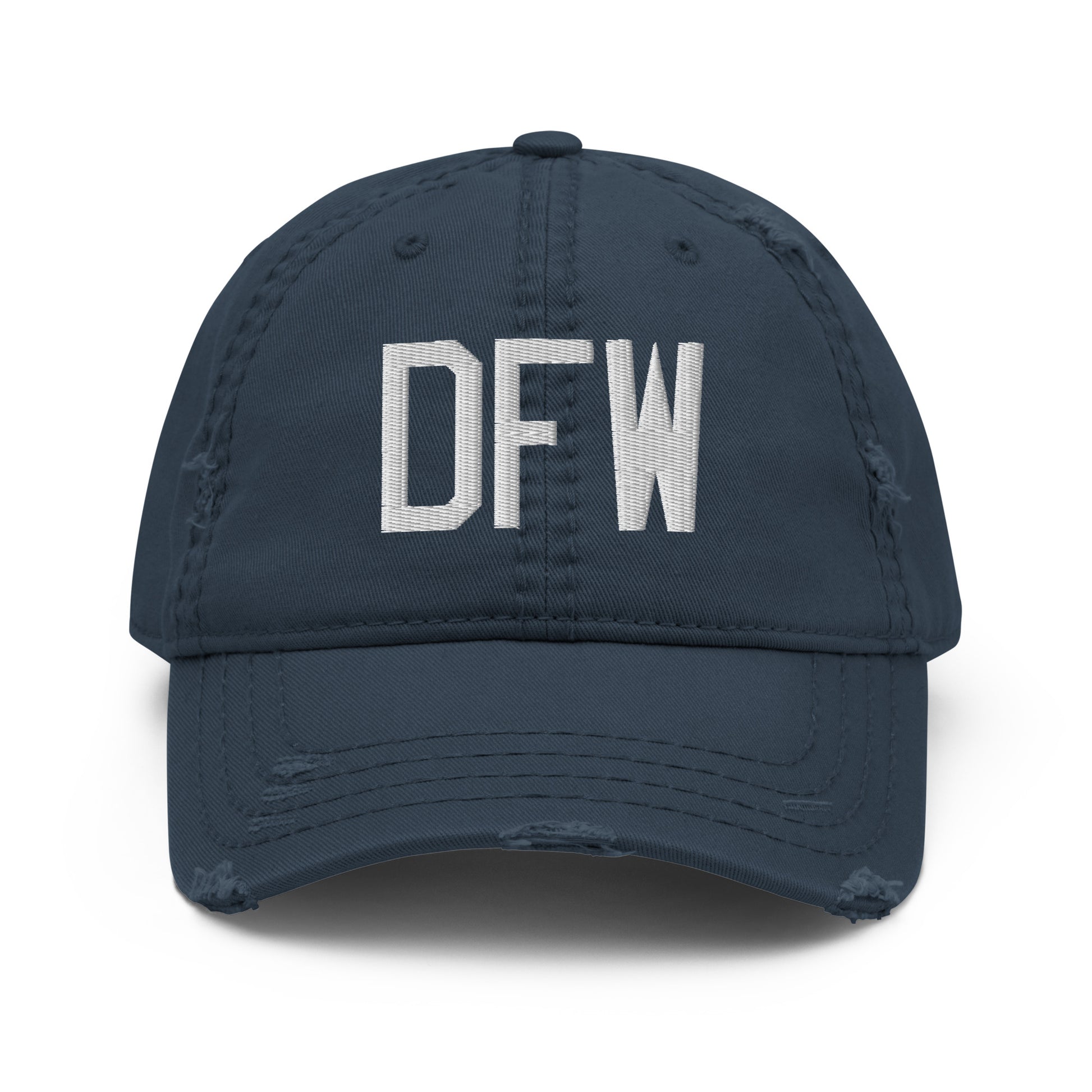 Airport Code Distressed Hat - White • DFW Dallas • YHM Designs - Image 13