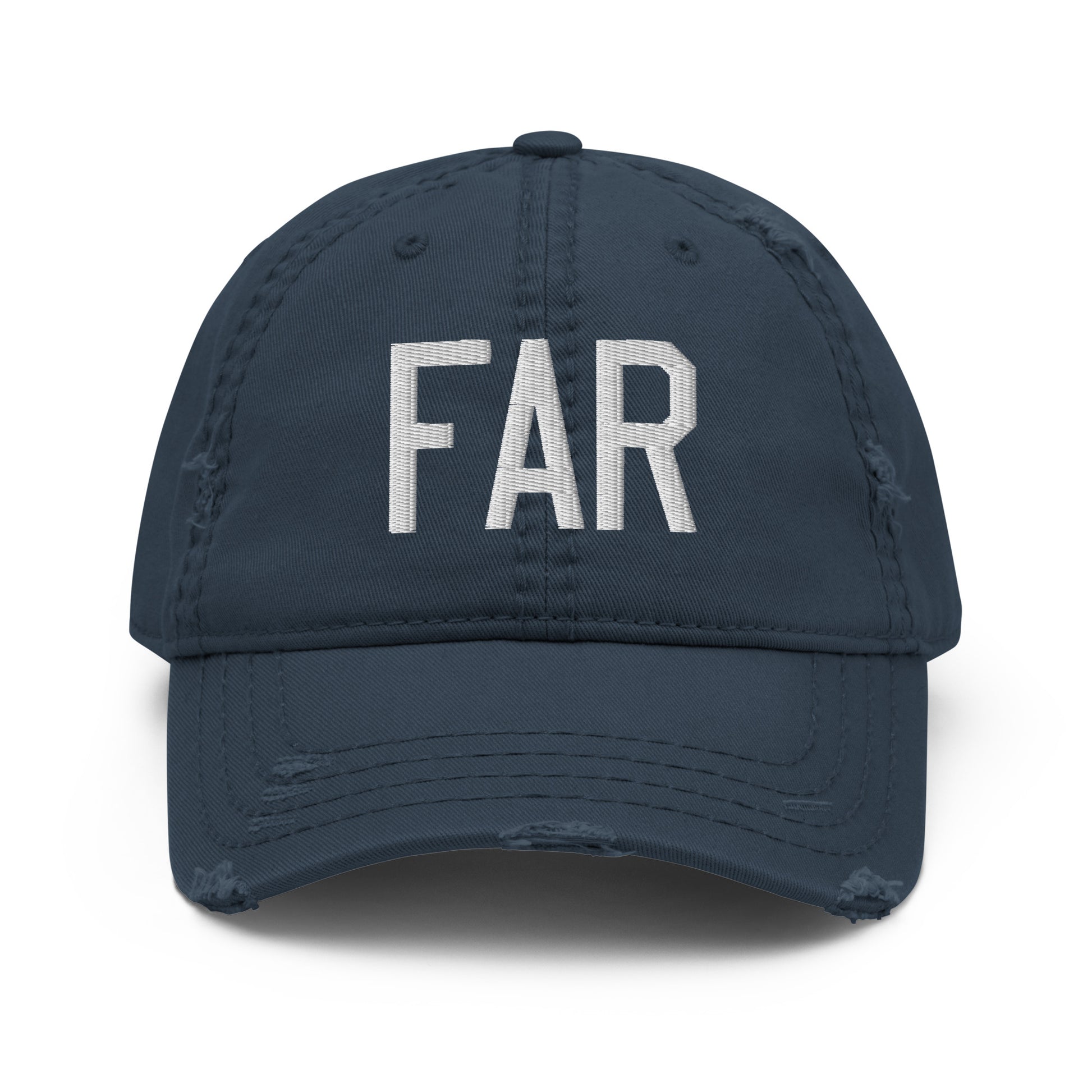 Airport Code Distressed Hat - White • FAR Fargo • YHM Designs - Image 13