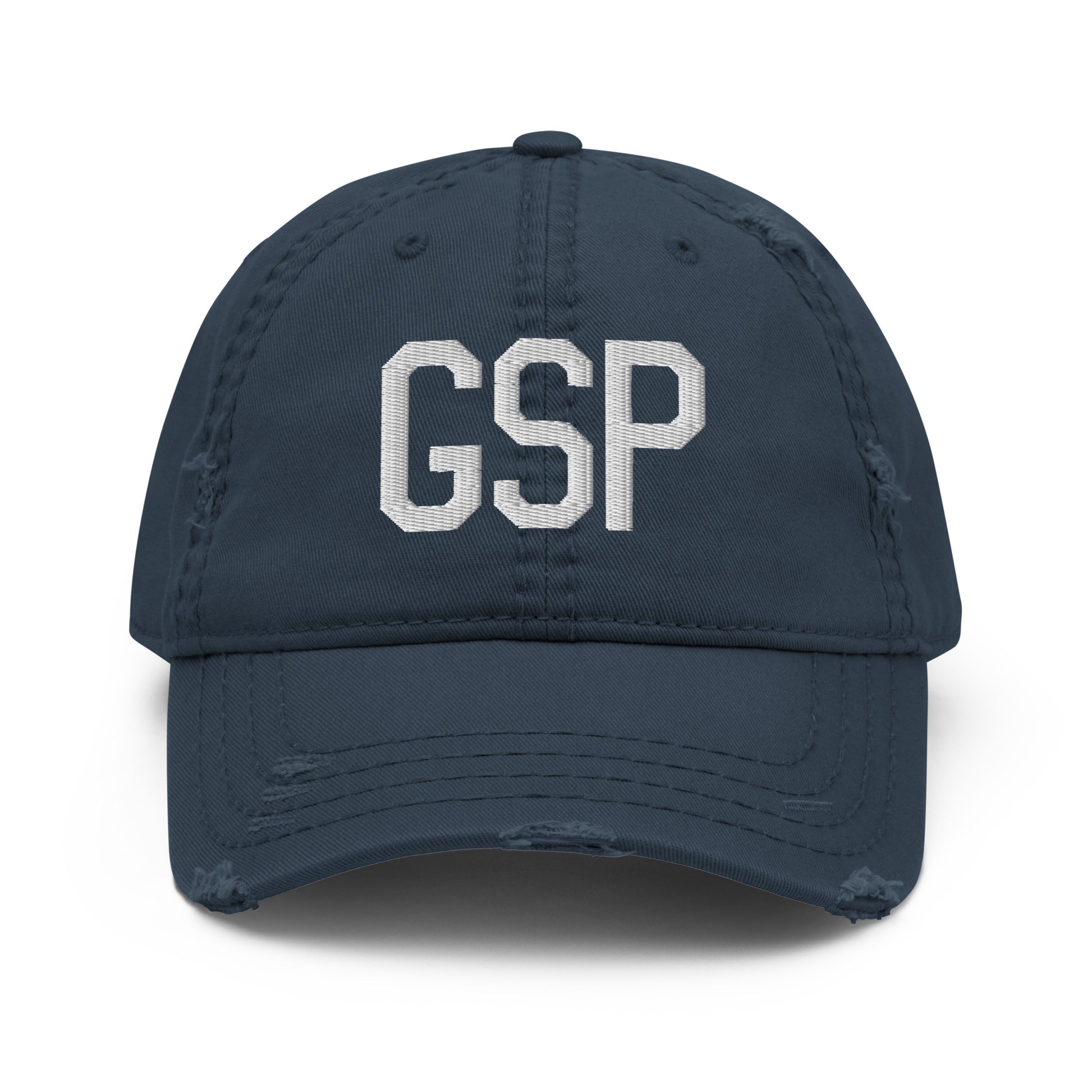 Airport Code Distressed Hat - White • GSP Greenville-Spartanburg • YHM Designs - Image 13
