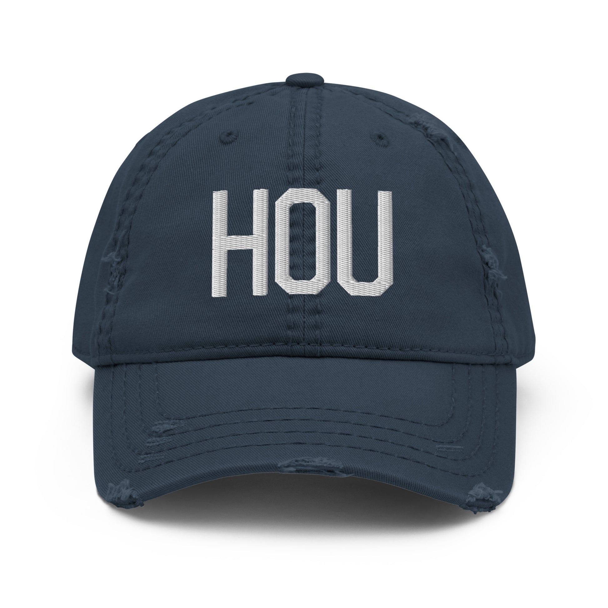 Airport Code Distressed Hat - White • HOU Houston • YHM Designs - Image 13