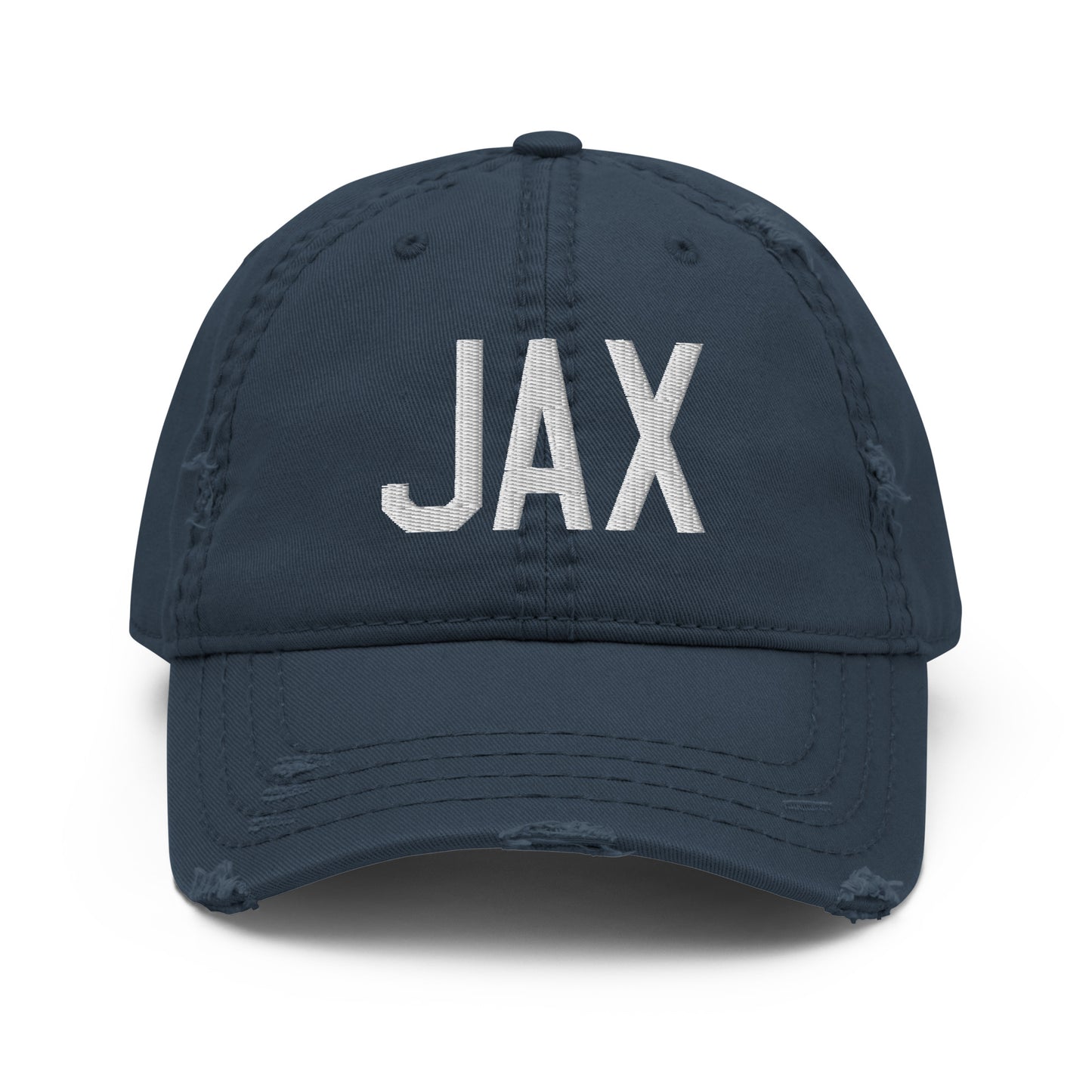 Airport Code Distressed Hat - White • JAX Jacksonville • YHM Designs - Image 13