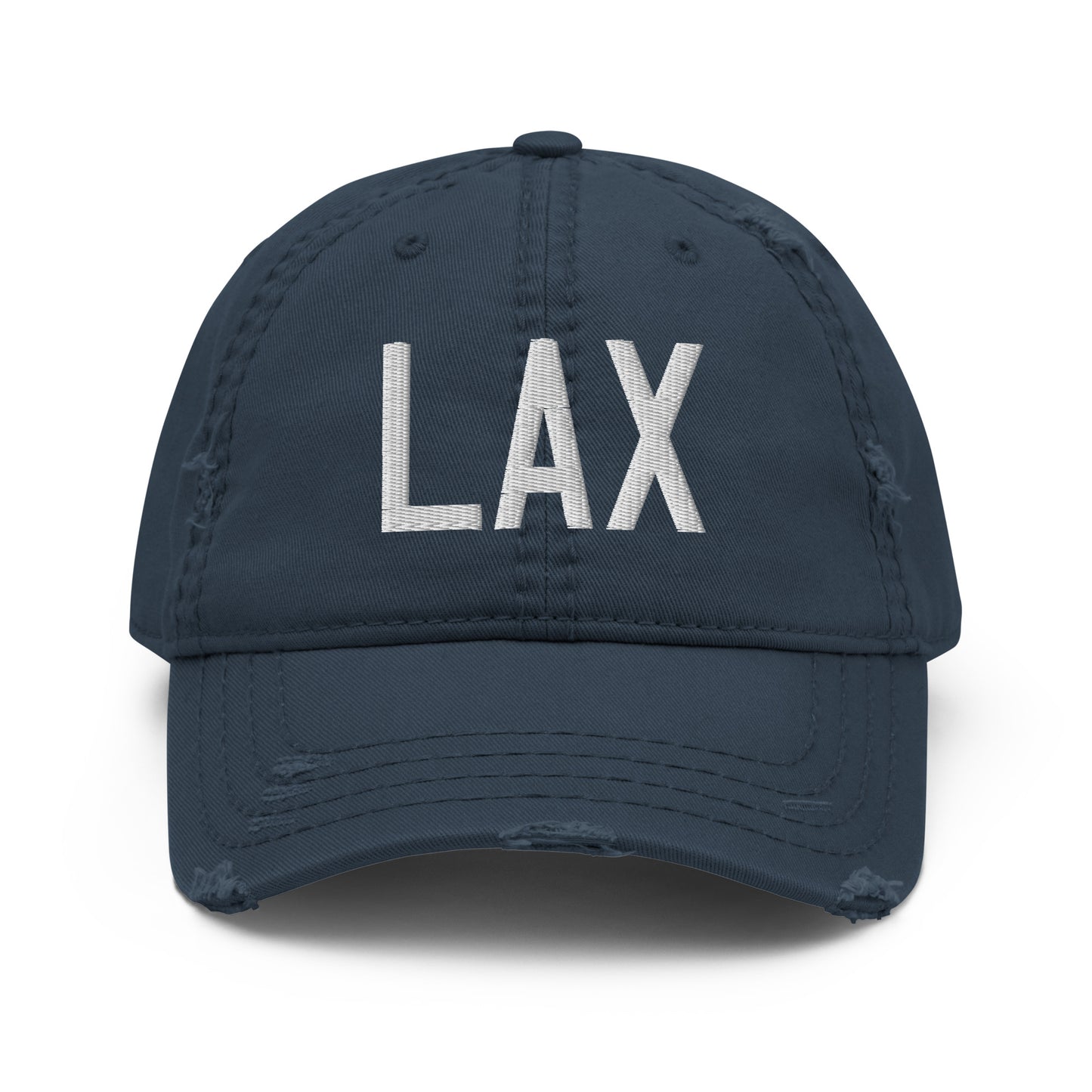 Airport Code Distressed Hat - White • LAX Los Angeles • YHM Designs - Image 13