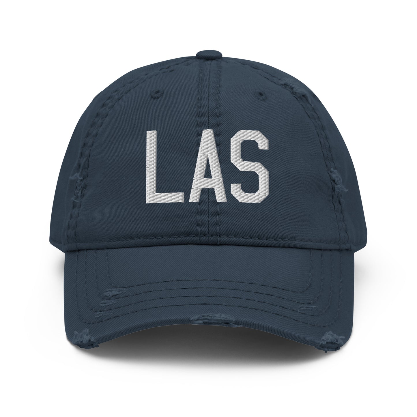 Airport Code Distressed Hat - White • LAS Las Vegas • YHM Designs - Image 13