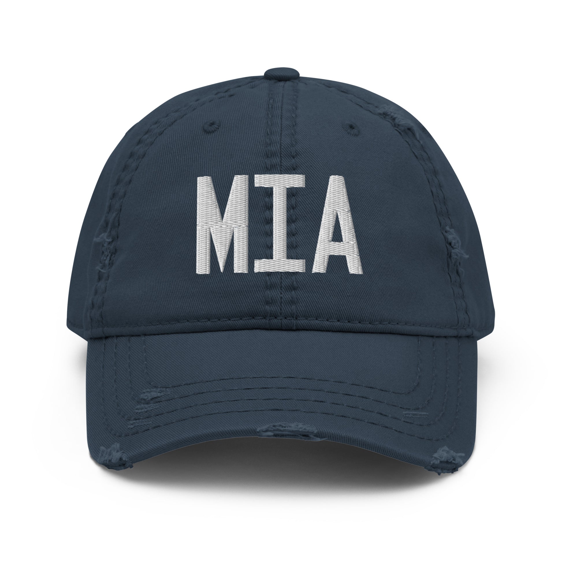 Airport Code Distressed Hat - White • MIA Miami • YHM Designs - Image 13
