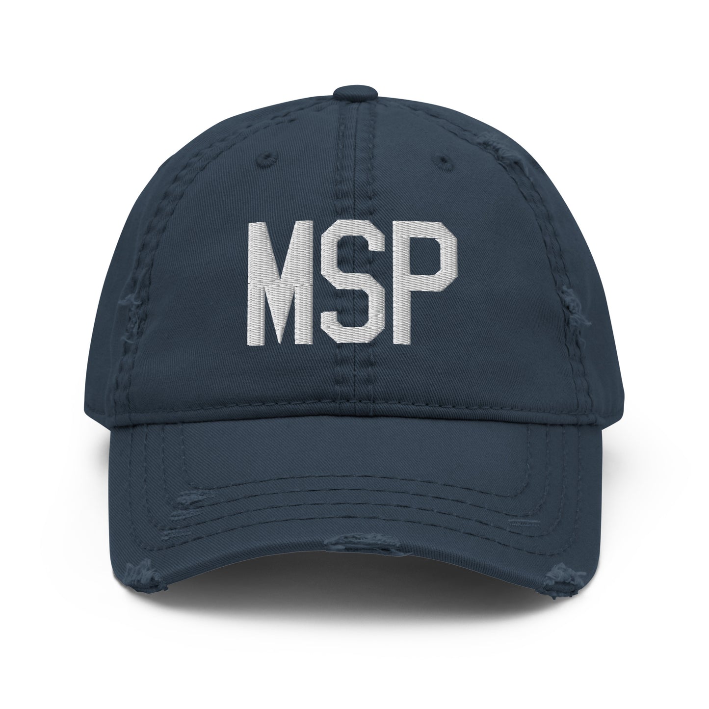 Airport Code Distressed Hat - White • MSP Minneapolis • YHM Designs - Image 13