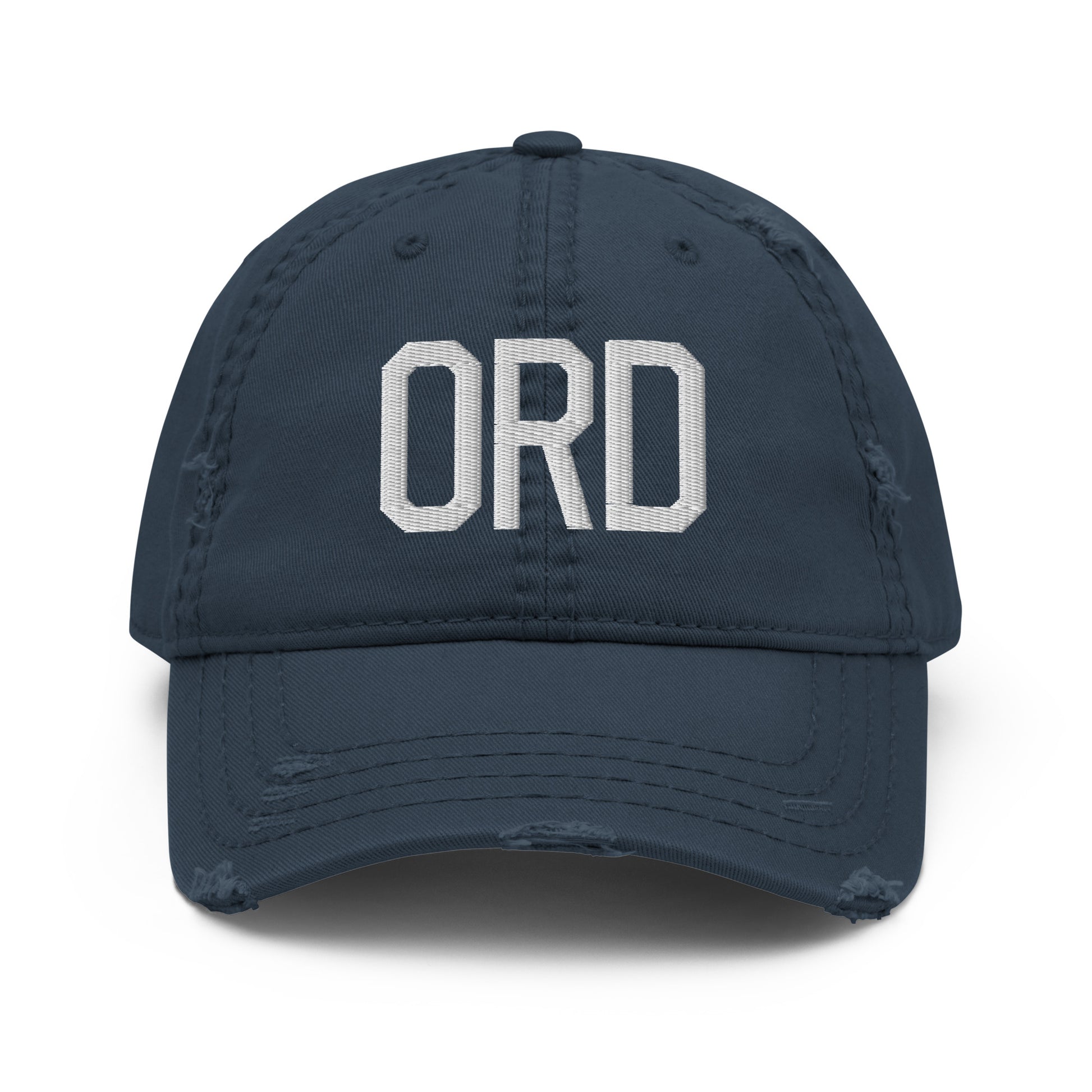 Airport Code Distressed Hat - White • ORD Chicago • YHM Designs - Image 13