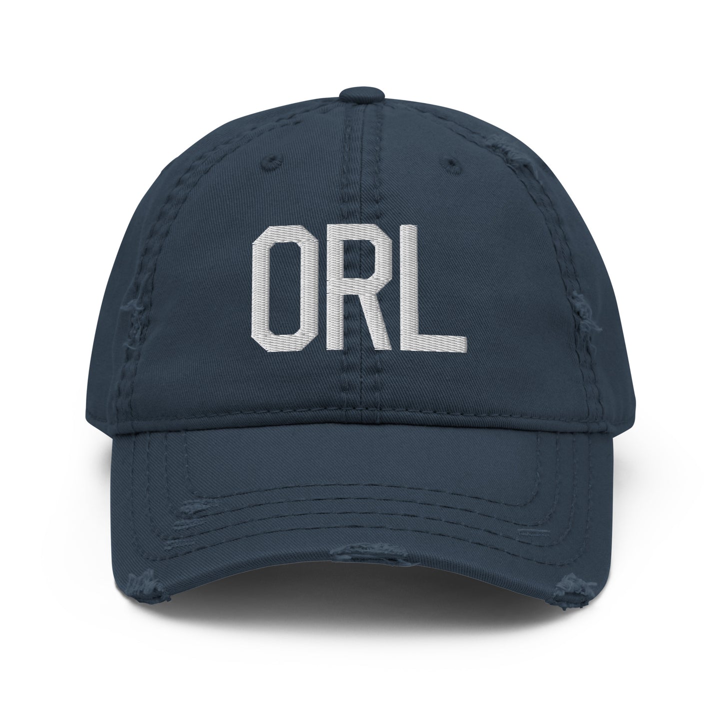 Airport Code Distressed Hat - White • ORL Orlando • YHM Designs - Image 13