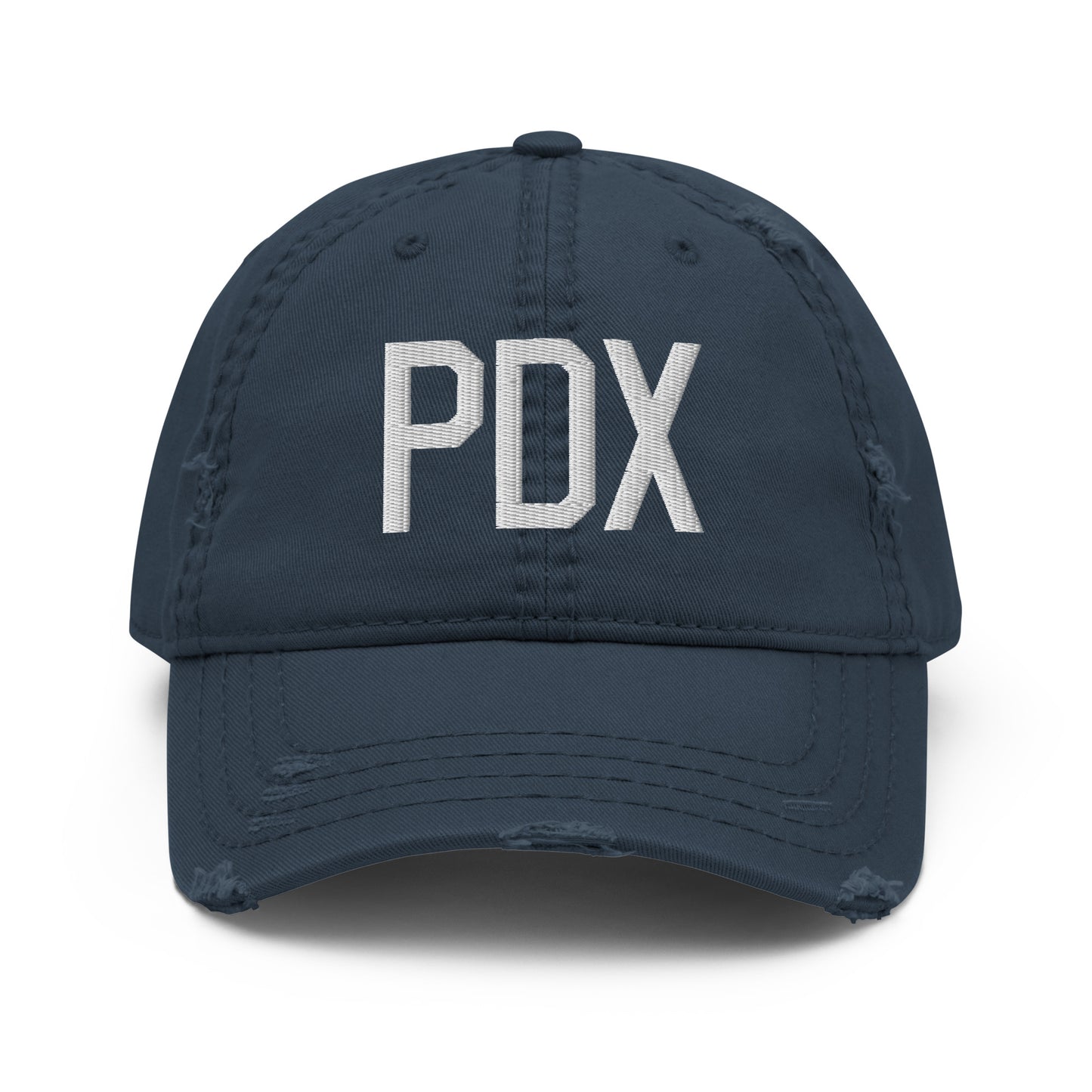 Airport Code Distressed Hat - White • PDX Portland • YHM Designs - Image 13