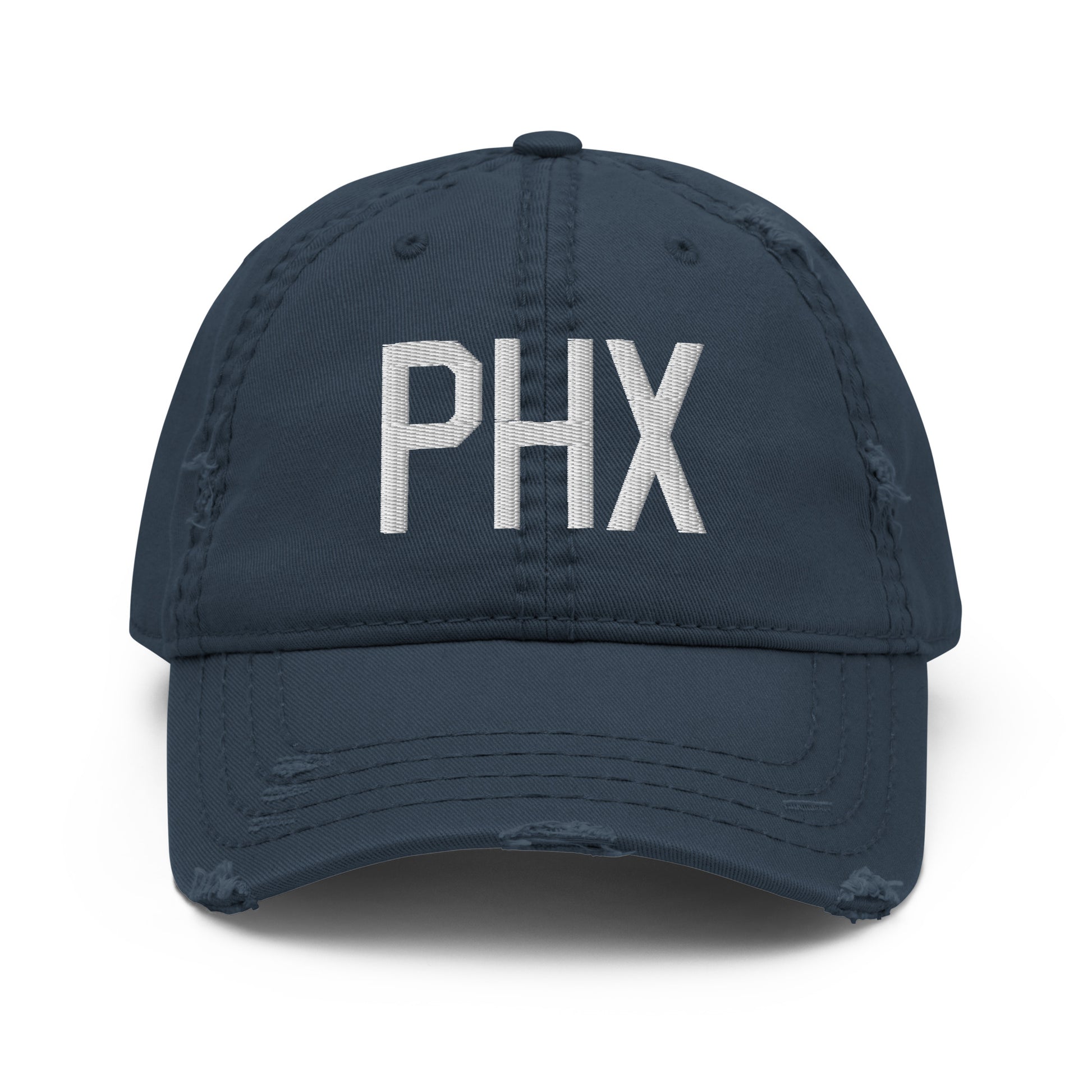 Airport Code Distressed Hat - White • PHX Phoenix • YHM Designs - Image 13