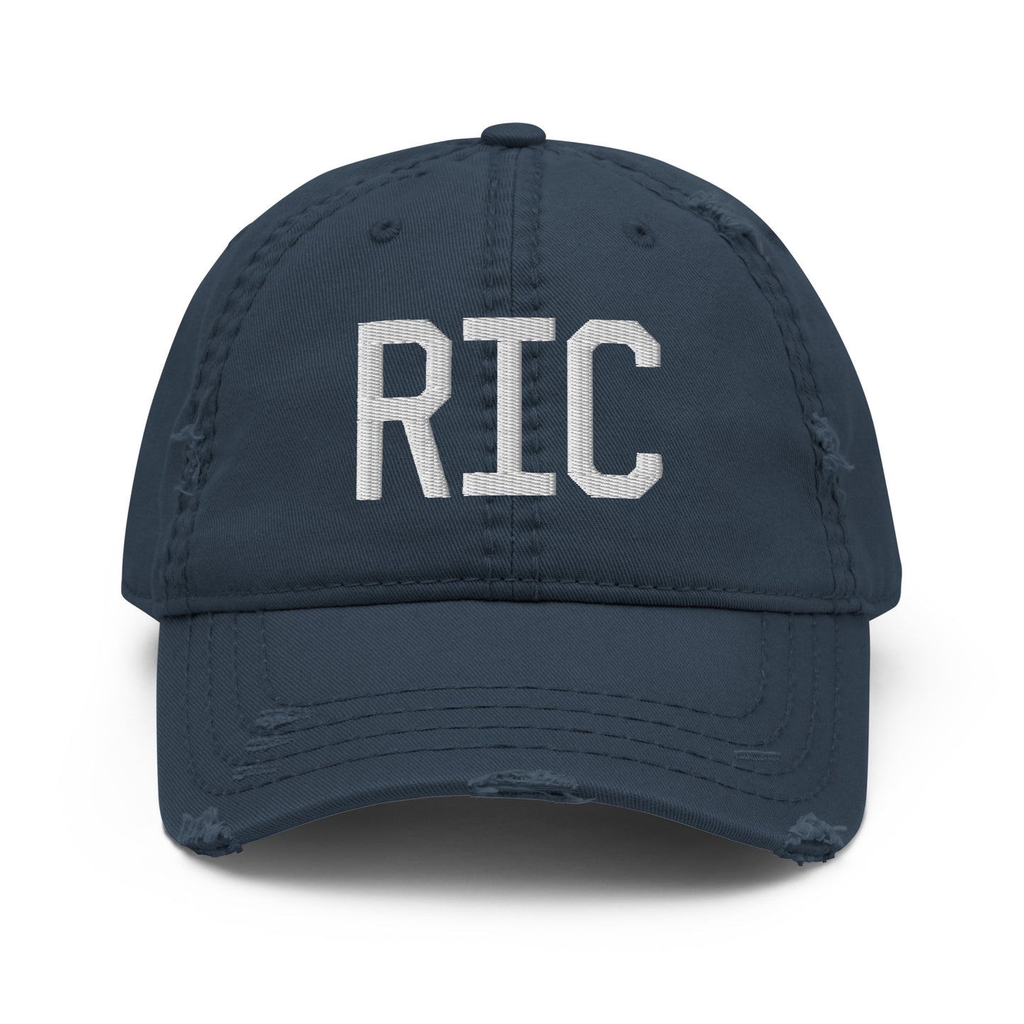 Airport Code Distressed Hat - White • RIC Richmond • YHM Designs - Image 13