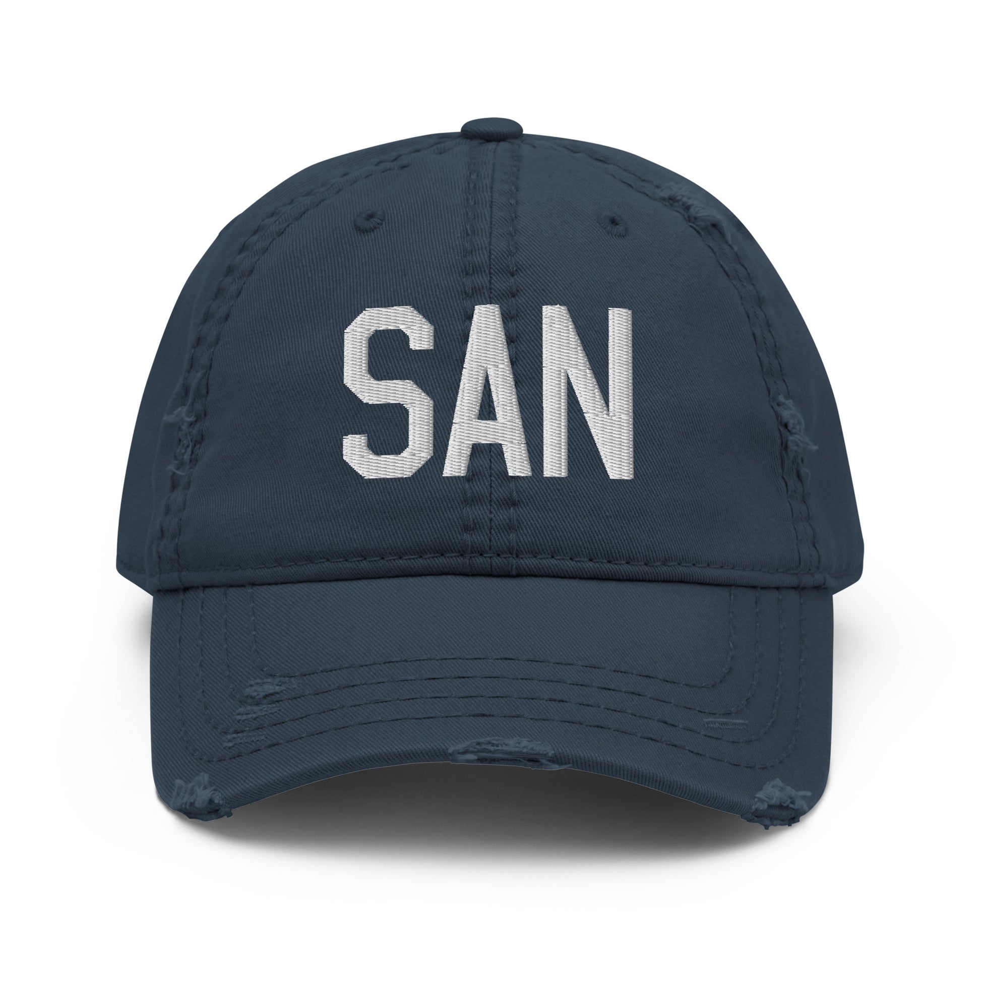Airport Code Distressed Hat - White • SAN San Diego • YHM Designs - Image 13