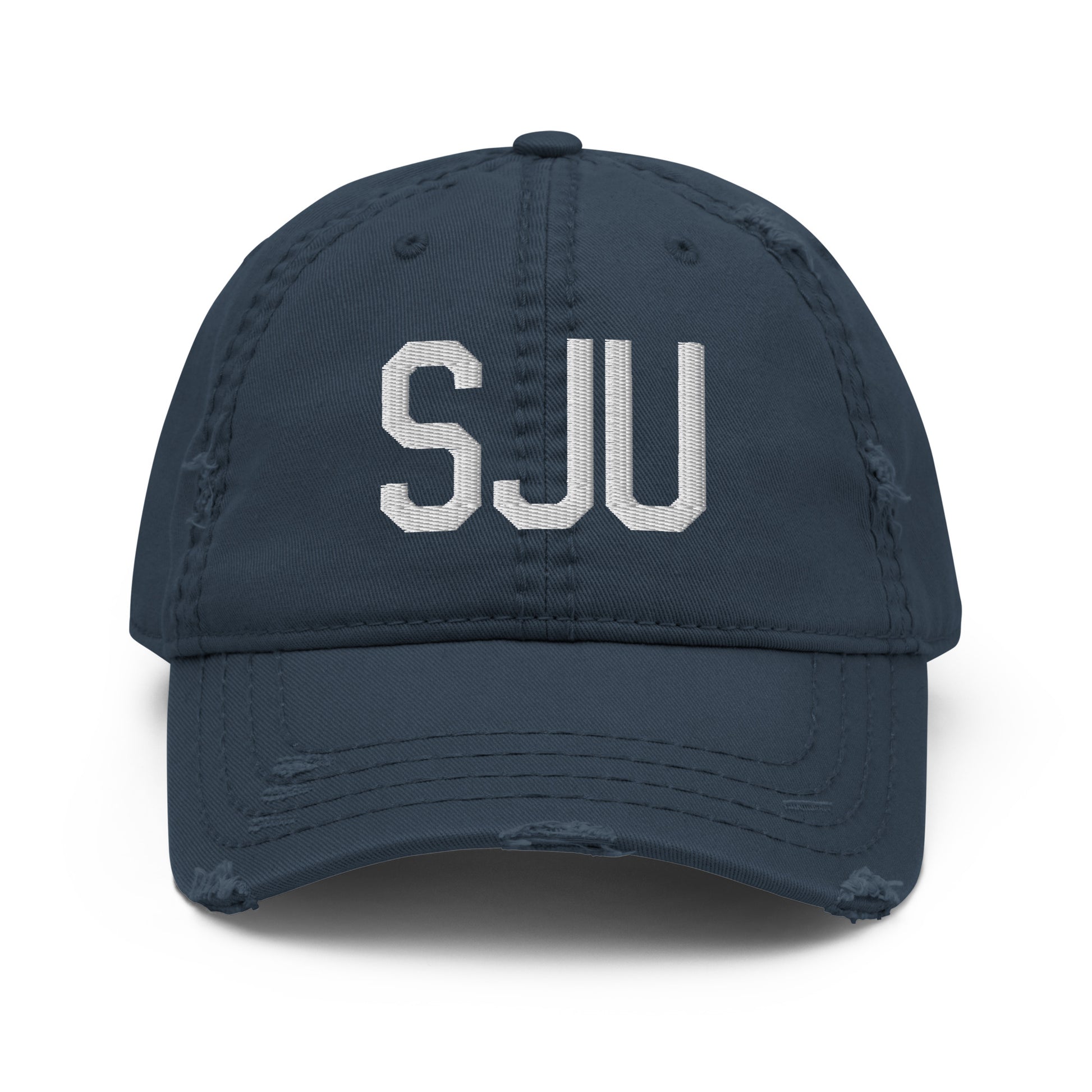 SJU San Juan Distressed Dad Hat • Air Force Lettering in White • YHM Designs - Image 13