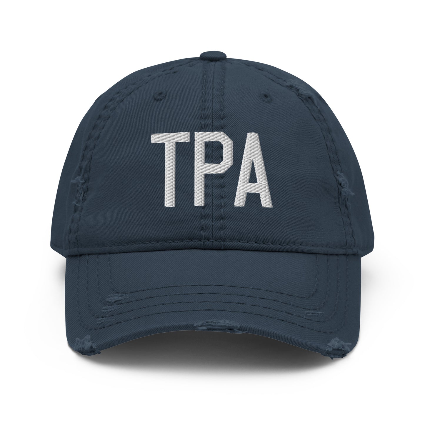 Airport Code Distressed Hat - White • TPA Tampa • YHM Designs - Image 13