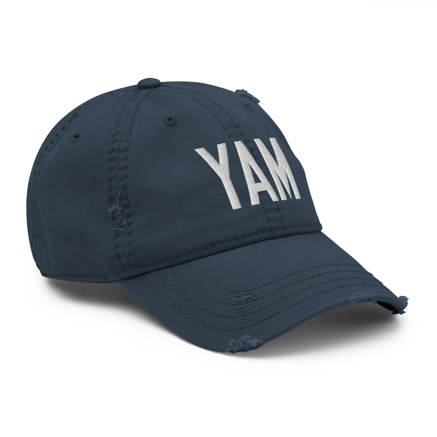 Airport Code Distressed Hat - White • YAM Sault-Ste-Marie • YHM Designs - Image 14