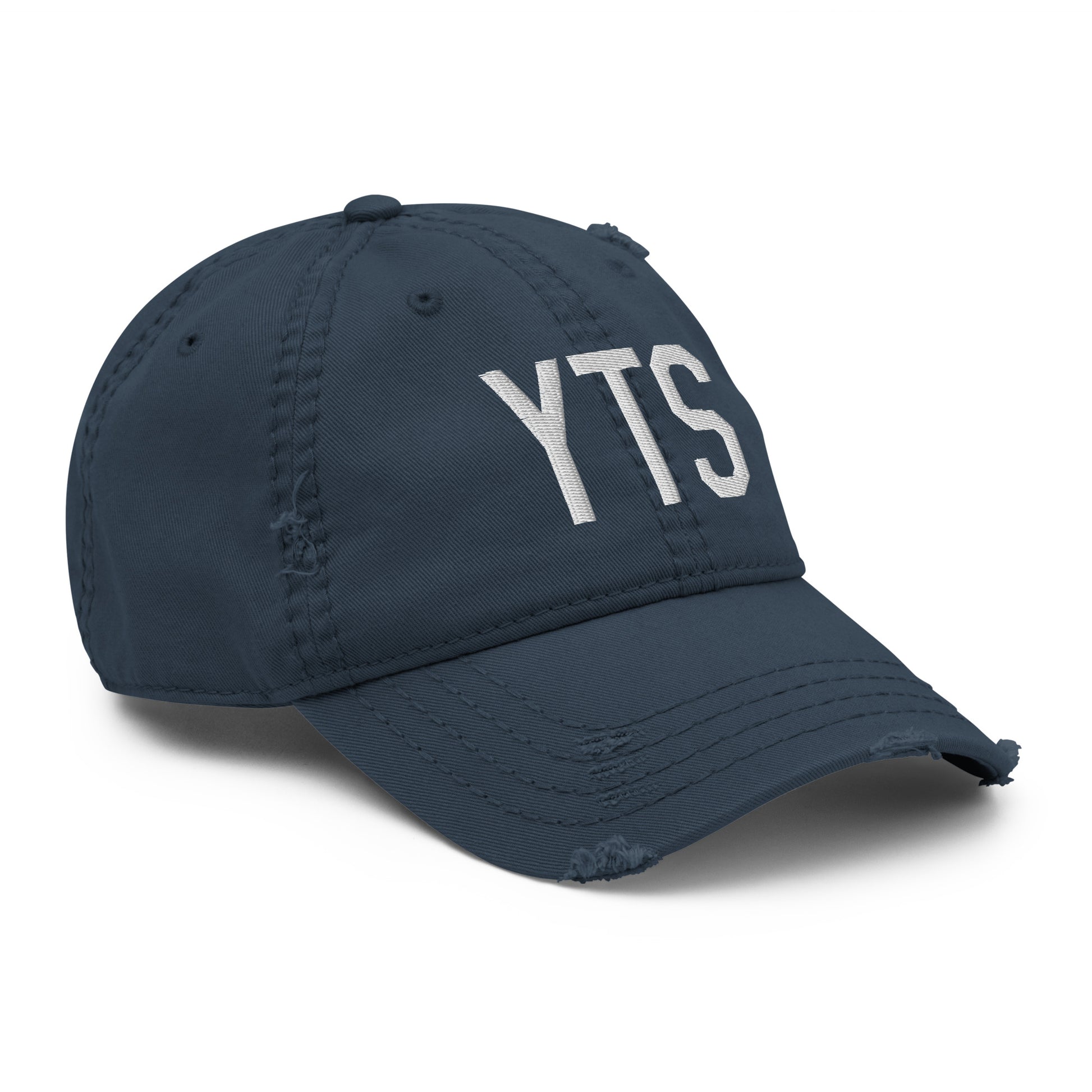 Airport Code Distressed Hat - White • YTS Timmins • YHM Designs - Image 14