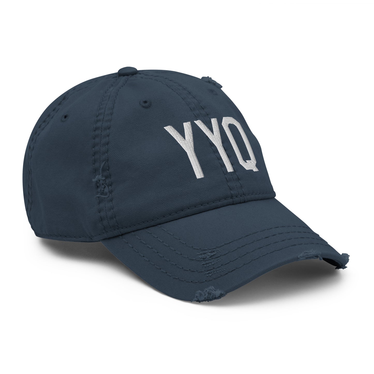 Airport Code Distressed Hat - White • YYQ Churchill • YHM Designs - Image 14