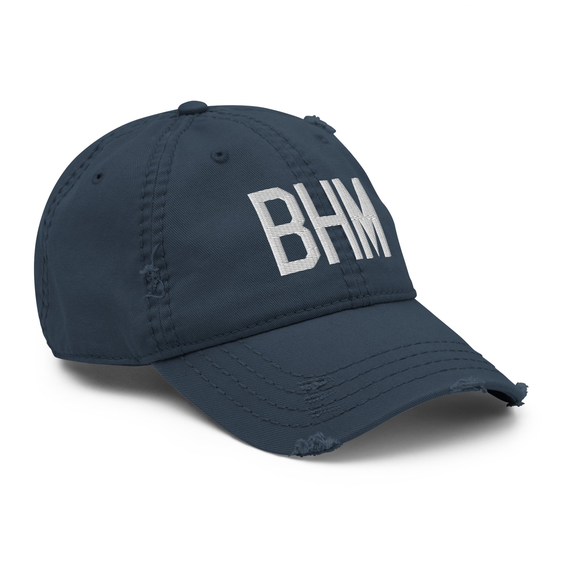 Airport Code Distressed Hat - White • BHM Birmingham • YHM Designs - Image 14