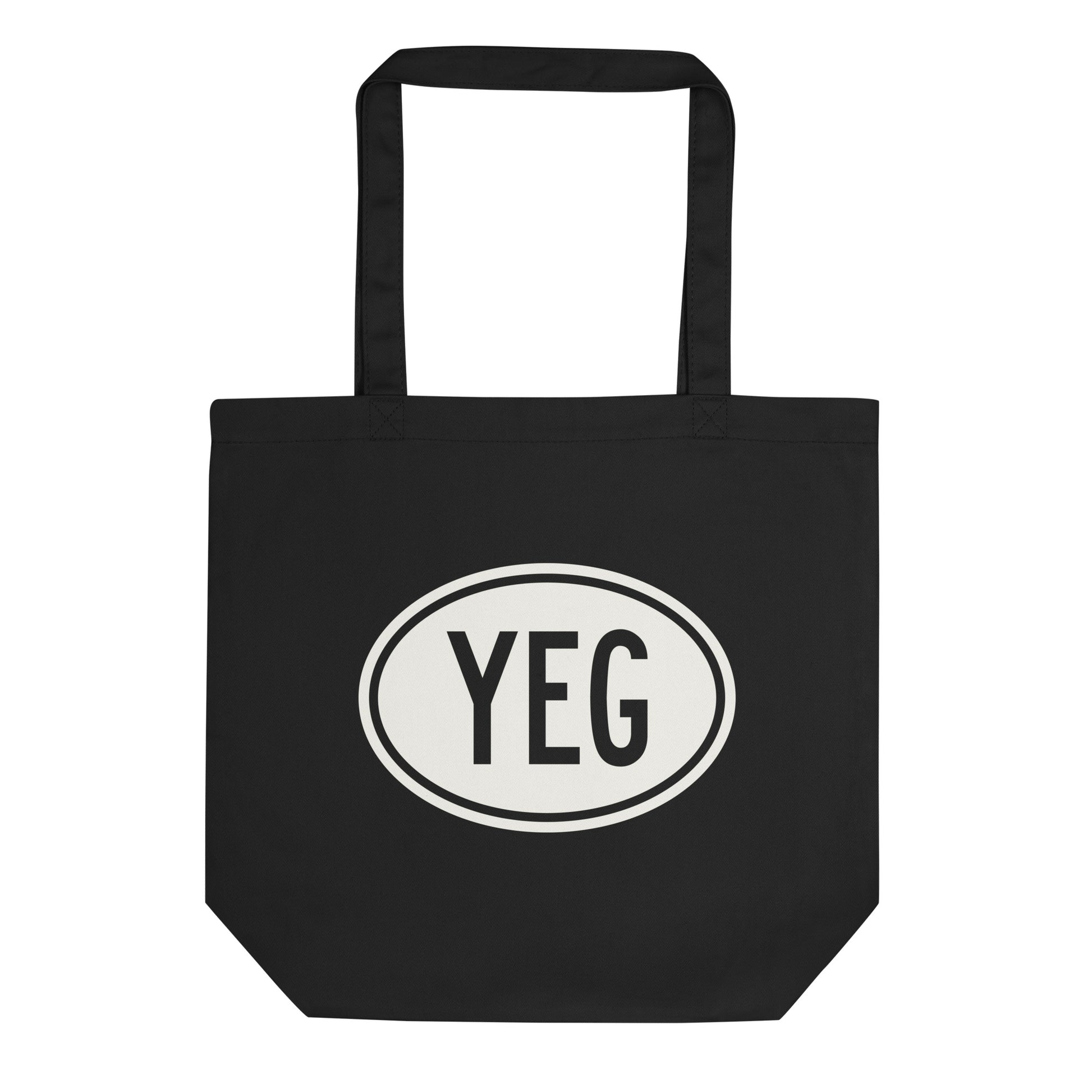 Unique Travel Gift Organic Tote - White Oval • YEG Edmonton • YHM Designs - Image 01
