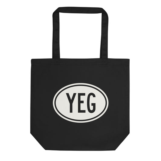 Unique Travel Gift Organic Tote - White Oval • YEG Edmonton • YHM Designs - Image 01