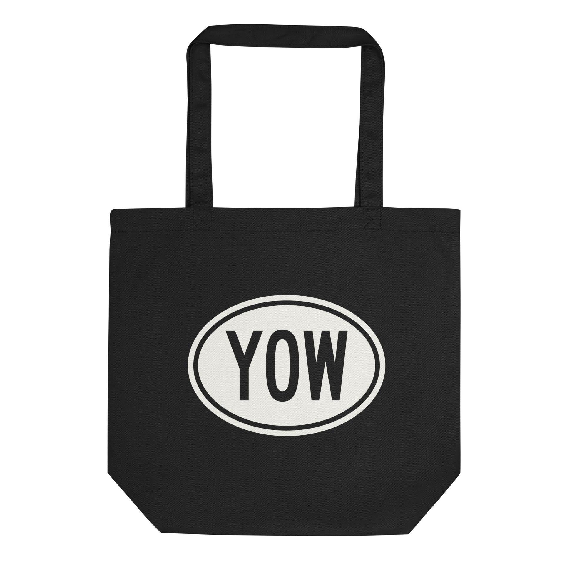 Unique Travel Gift Organic Tote - White Oval • YOW Ottawa Souvenir • YHM Designs - Image 01