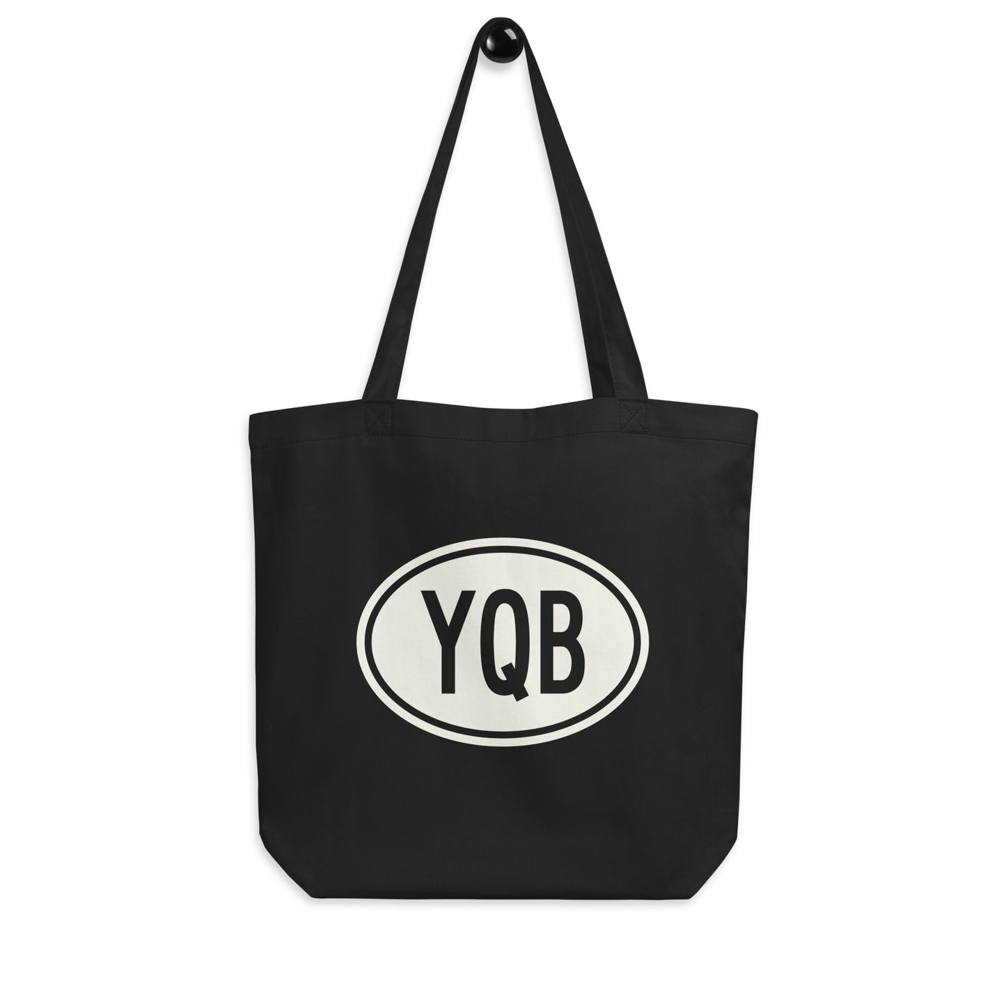Unique Travel Gift Organic Tote - White Oval • YQB Quebec City • YHM Designs - Image 04