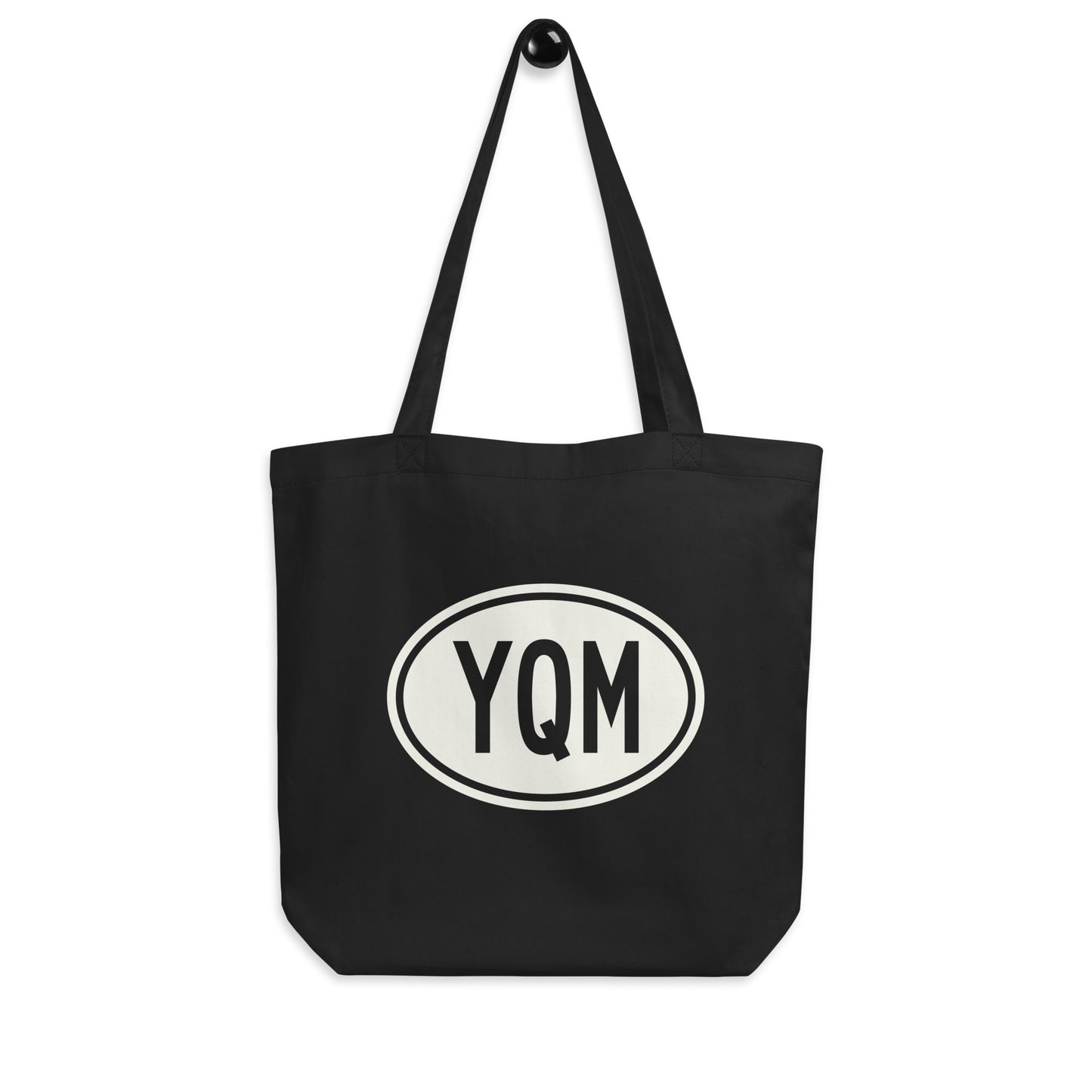 Unique Travel Gift Organic Tote - White Oval • YQM Moncton • YHM Designs - Image 04