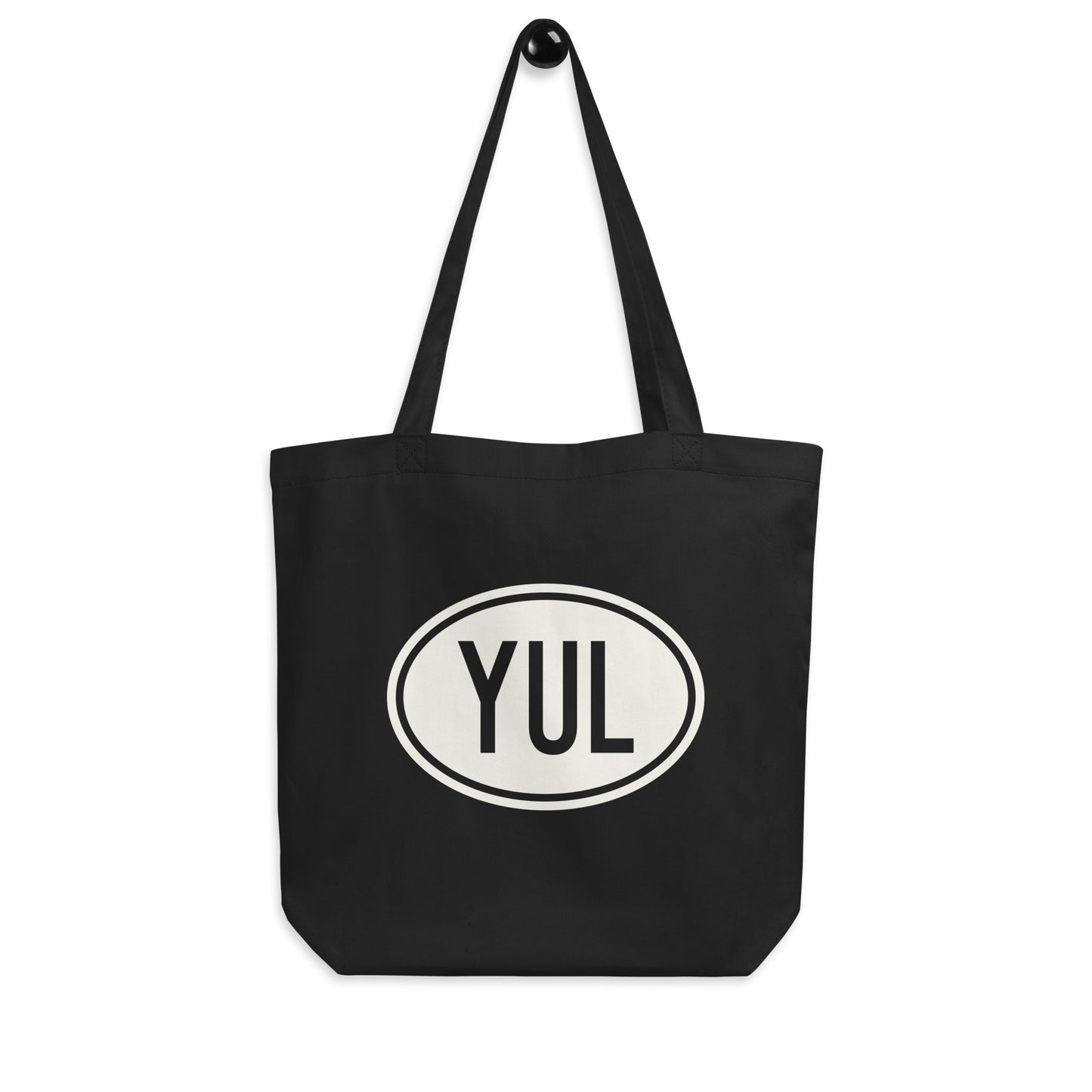 Unique Travel Gift Organic Tote - White Oval • YUL Montreal • YHM Designs - Image 04