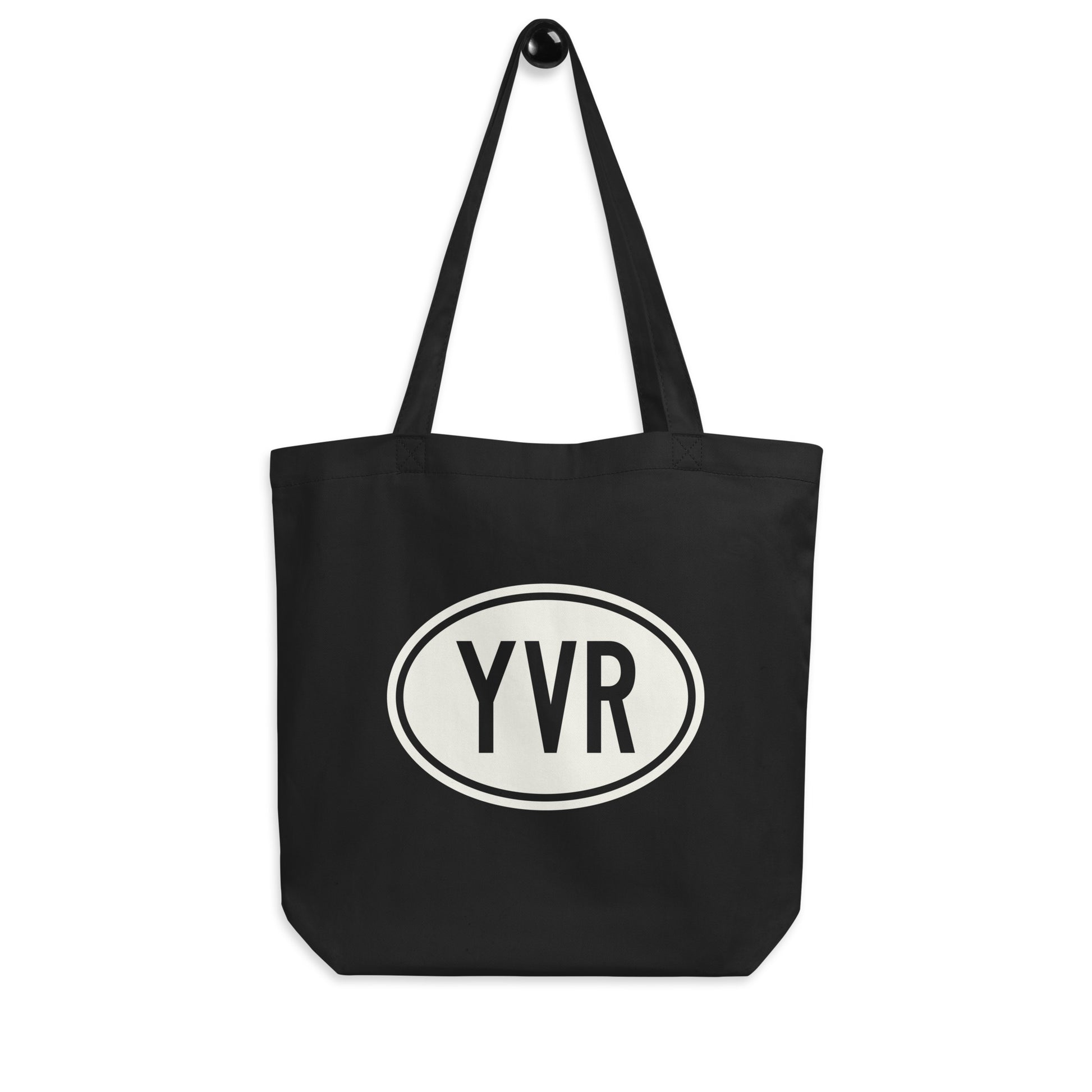 Unique Travel Gift Organic Tote - White Oval • YVR Vancouver • YHM Designs - Image 04