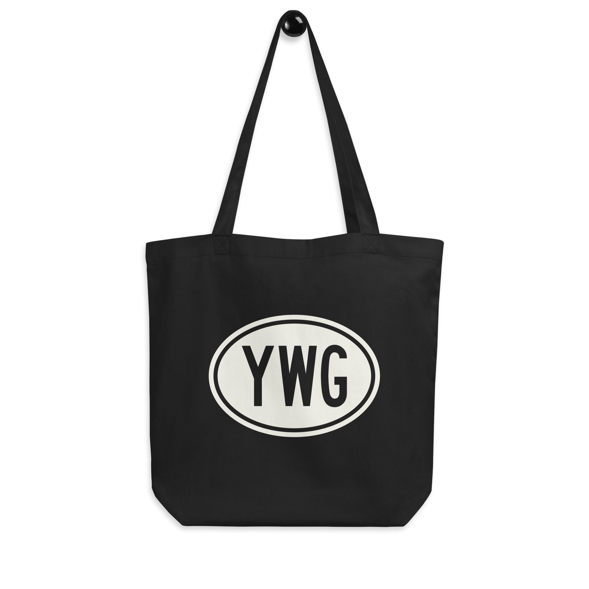 Unique Travel Gift Organic Tote - White Oval • YWG Winnipeg • YHM Designs - Image 04