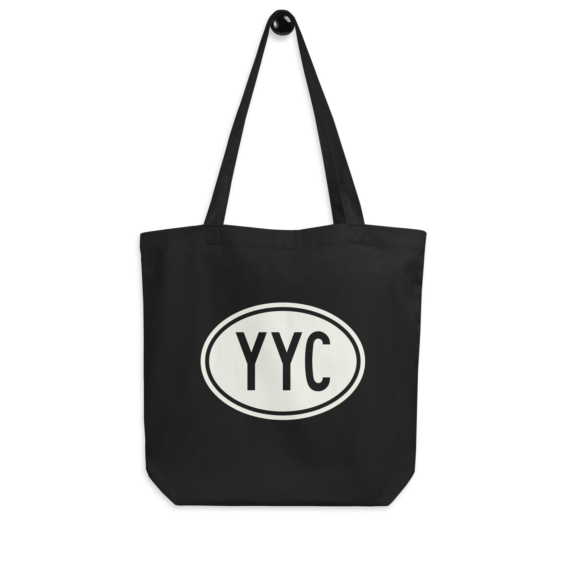 Unique Travel Gift Organic Tote - White Oval • YYC Calgary • YHM Designs - Image 04