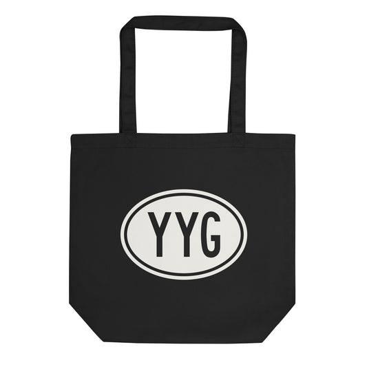 Unique Travel Gift Organic Tote - White Oval • YYG Charlottetown • YHM Designs - Image 01