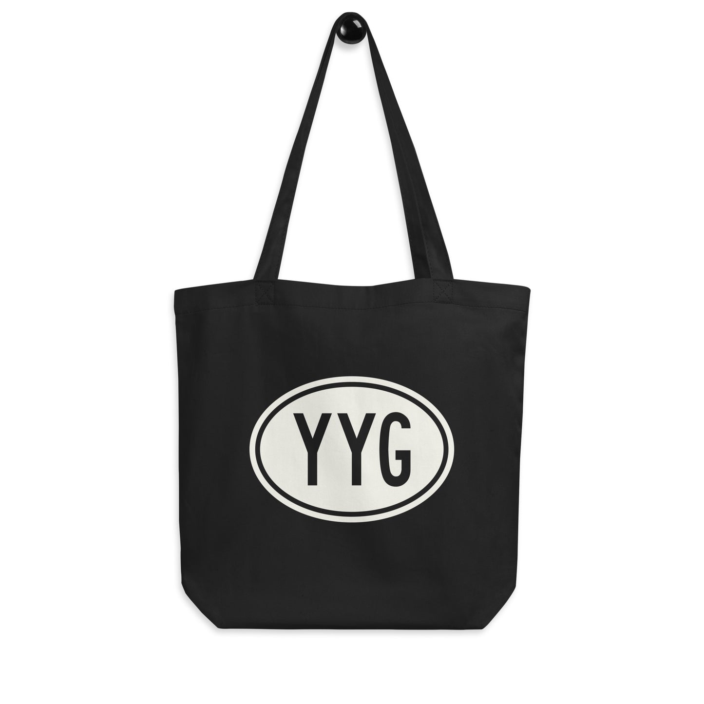 Unique Travel Gift Organic Tote - White Oval • YYG Charlottetown • YHM Designs - Image 04