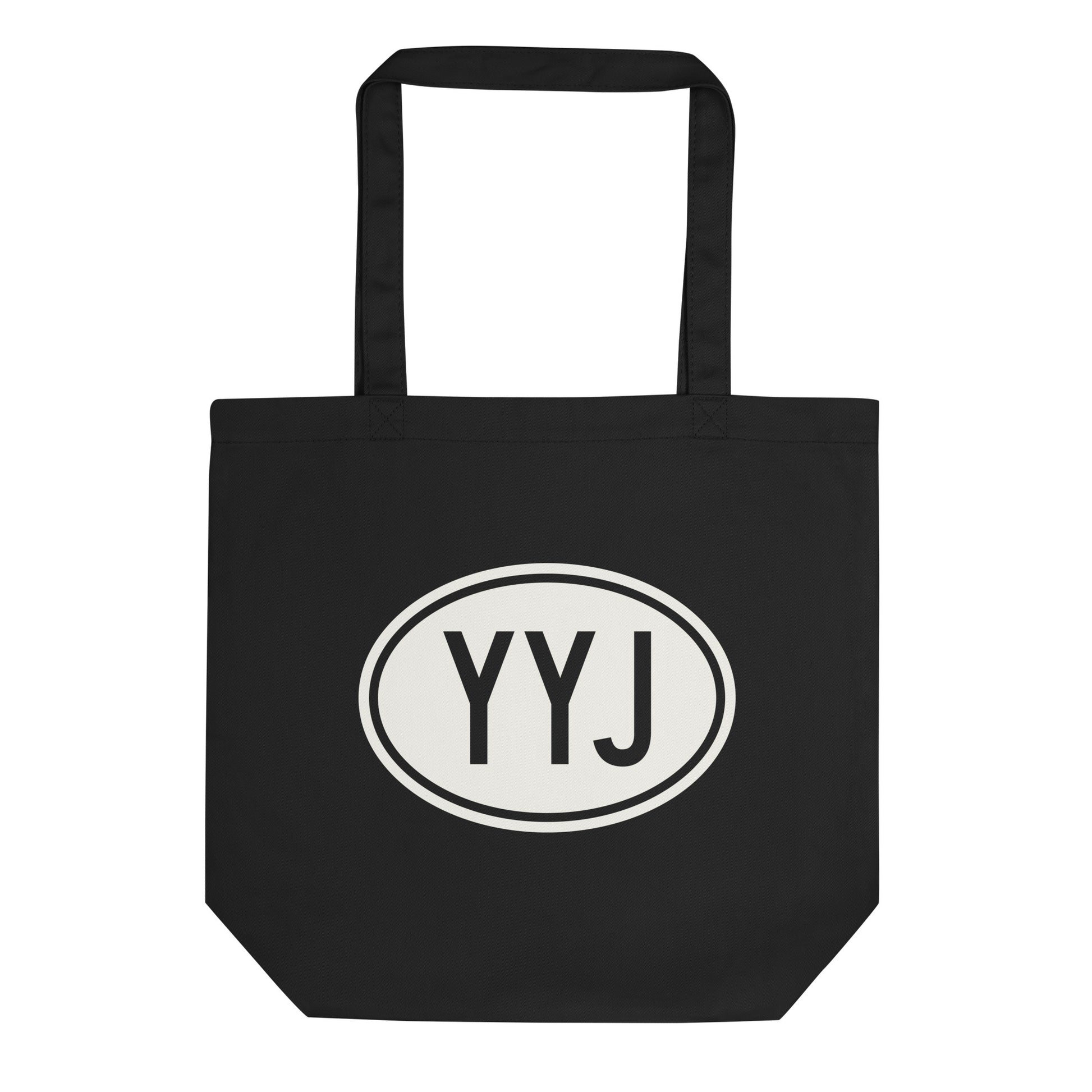 Unique Travel Gift Organic Tote - White Oval • YYJ Victoria • YHM Designs - Image 01