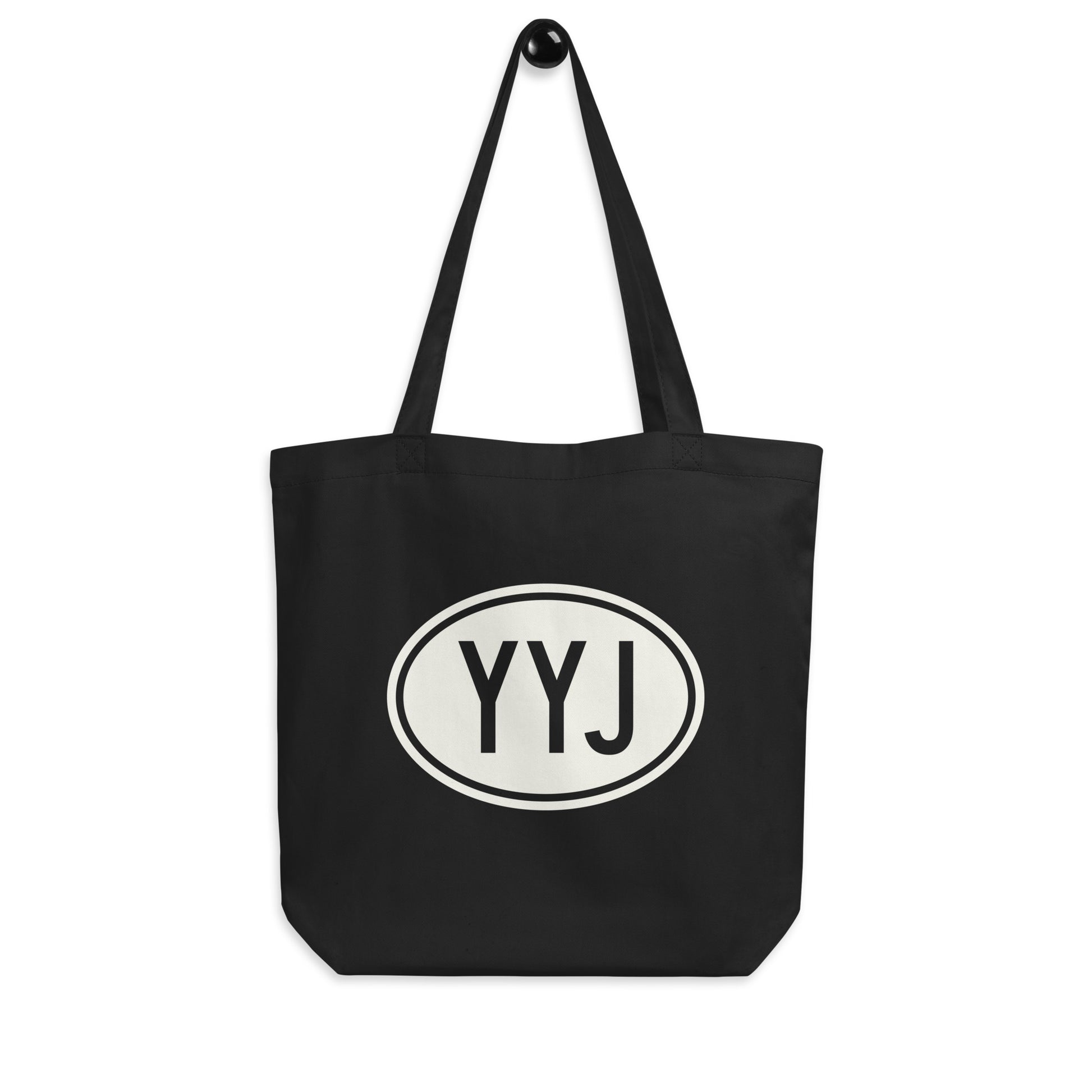 Unique Travel Gift Organic Tote - White Oval • YYJ Victoria • YHM Designs - Image 04