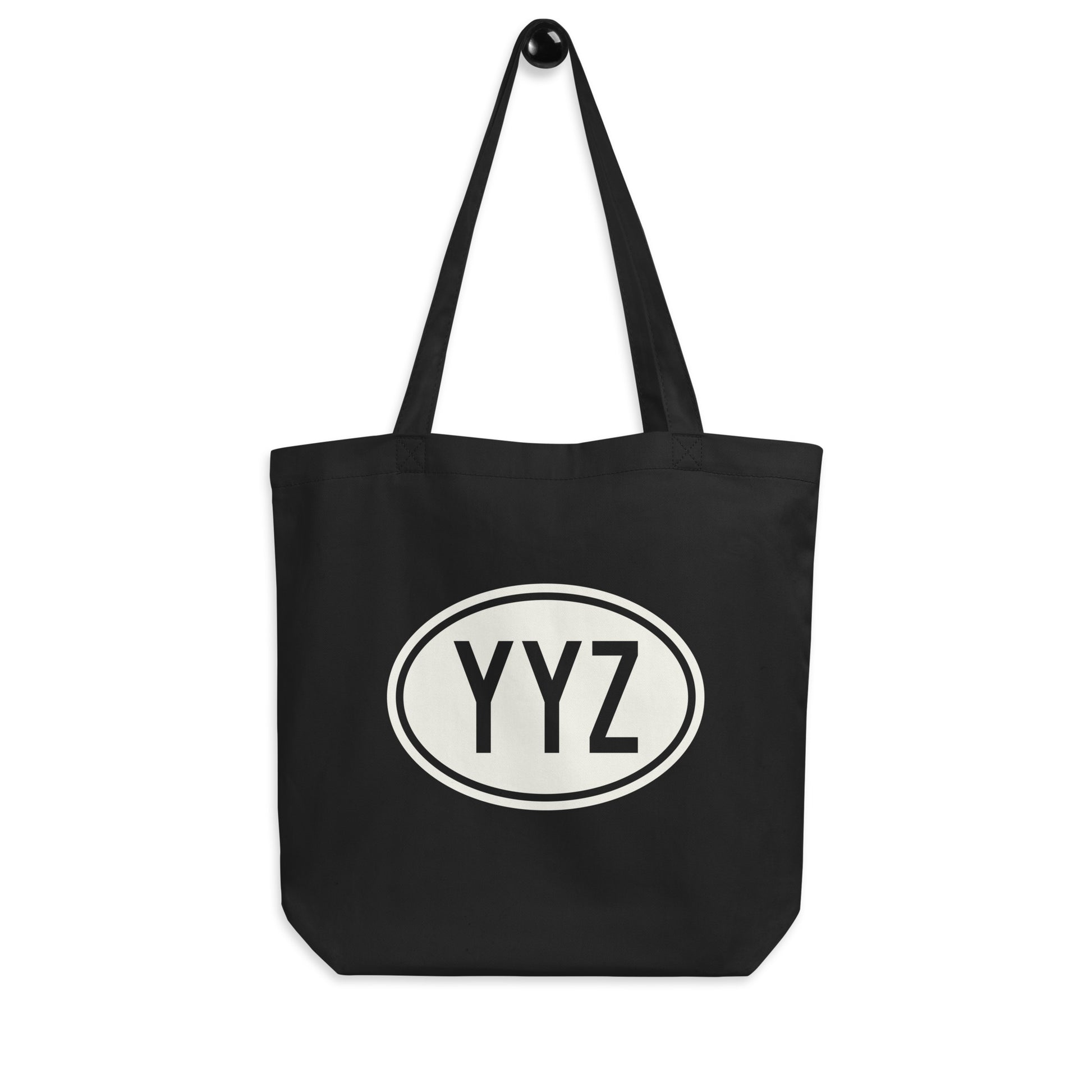 Unique Travel Gift Organic Tote - White Oval • YYZ Toronto • YHM Designs - Image 04