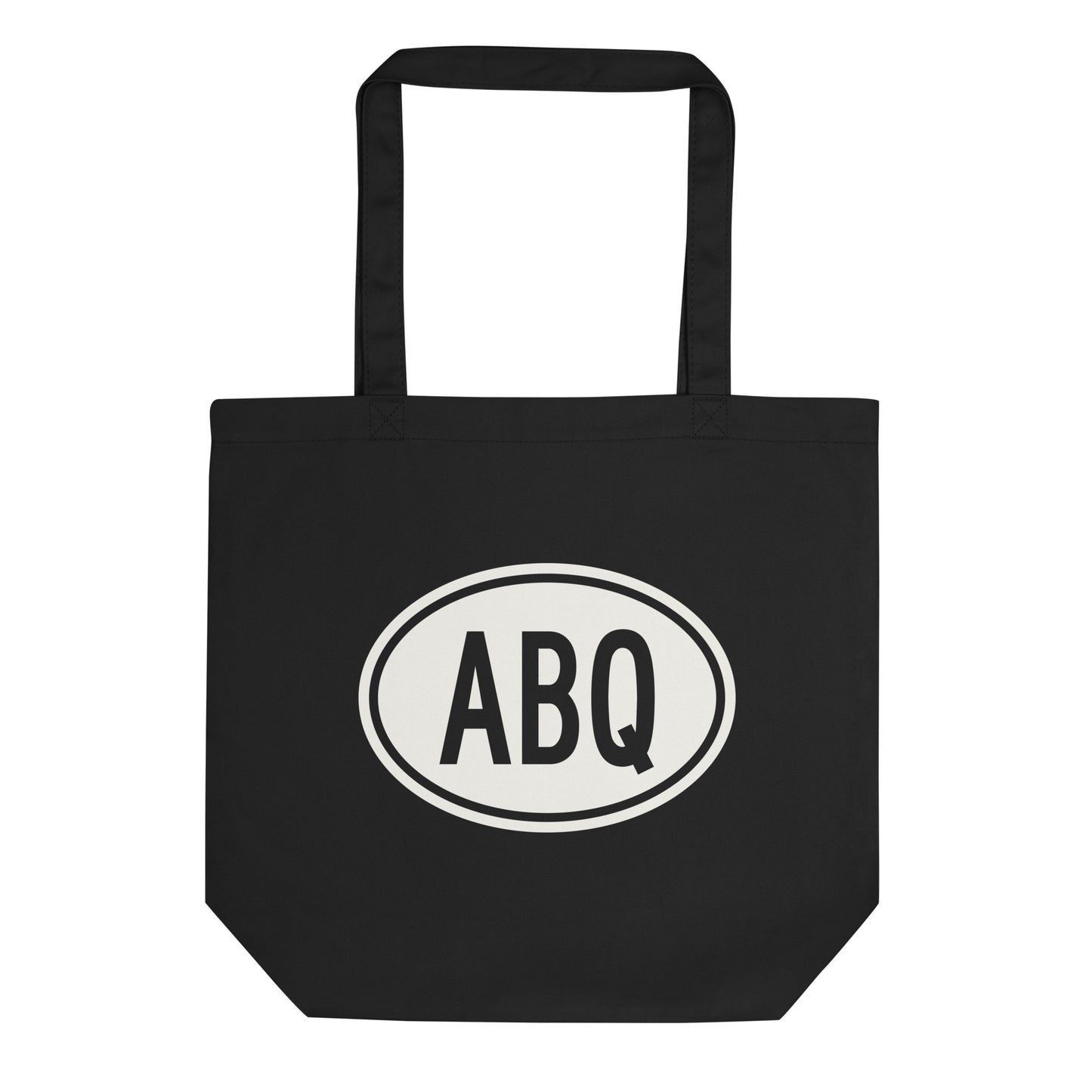 Unique Travel Gift Organic Tote - White Oval • ABQ Albuquerque • YHM Designs - Image 01