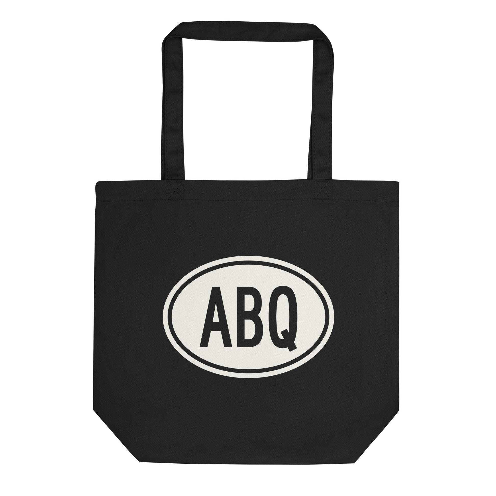 Unique Travel Gift Organic Tote - White Oval • ABQ Albuquerque Souvenir • YHM Designs - Image 01