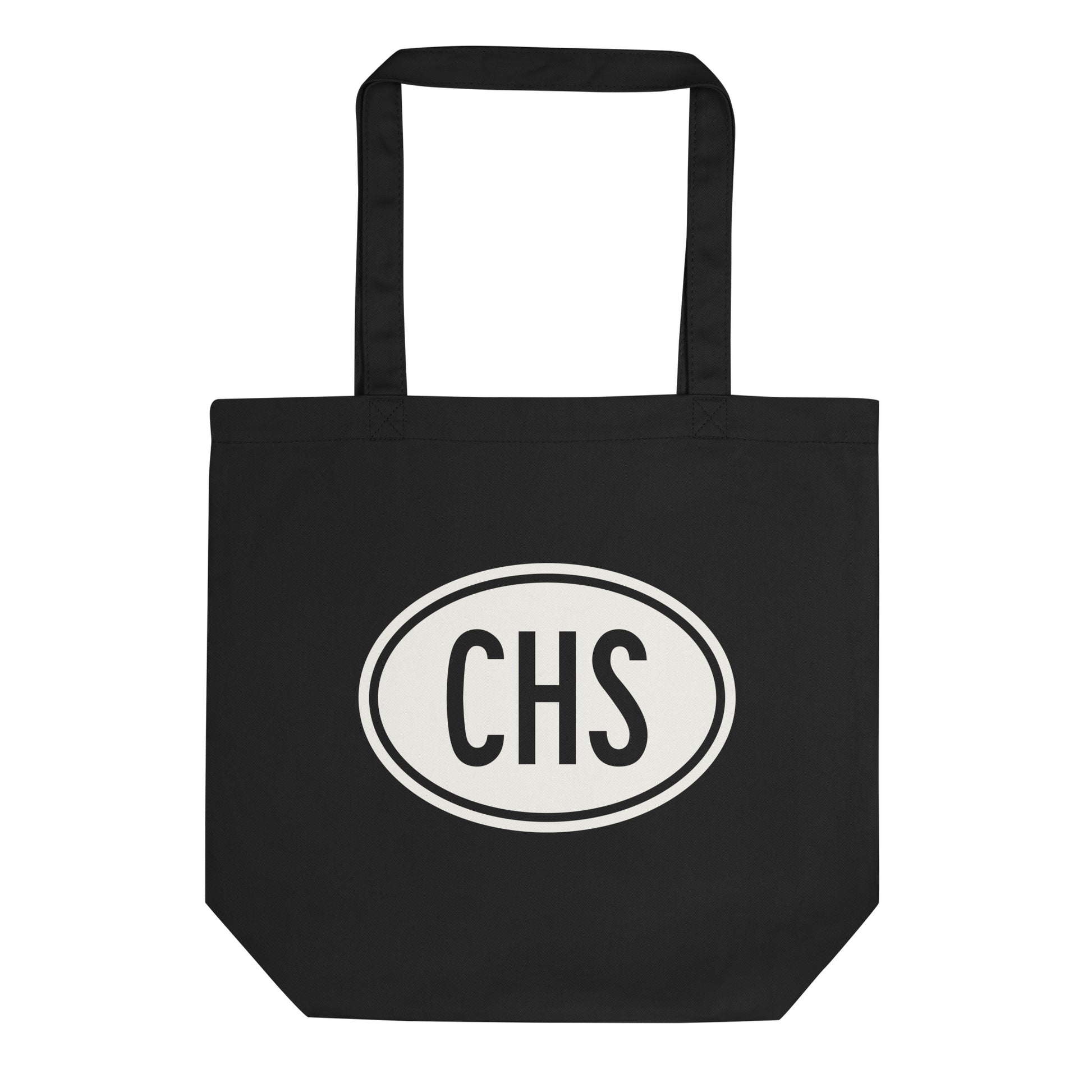 Unique Travel Gift Organic Tote - White Oval • CHS Charleston • YHM Designs - Image 01