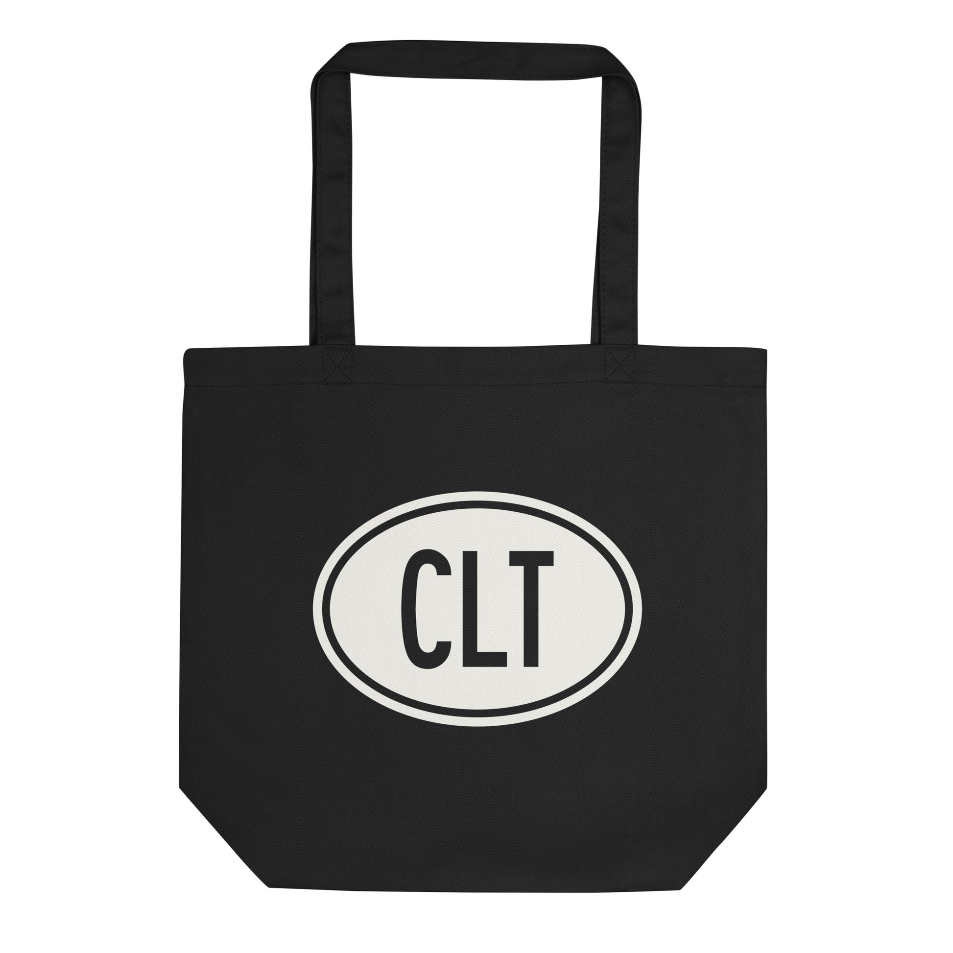 Unique Travel Gift Organic Tote - White Oval • CLT Charlotte • YHM Designs - Image 01