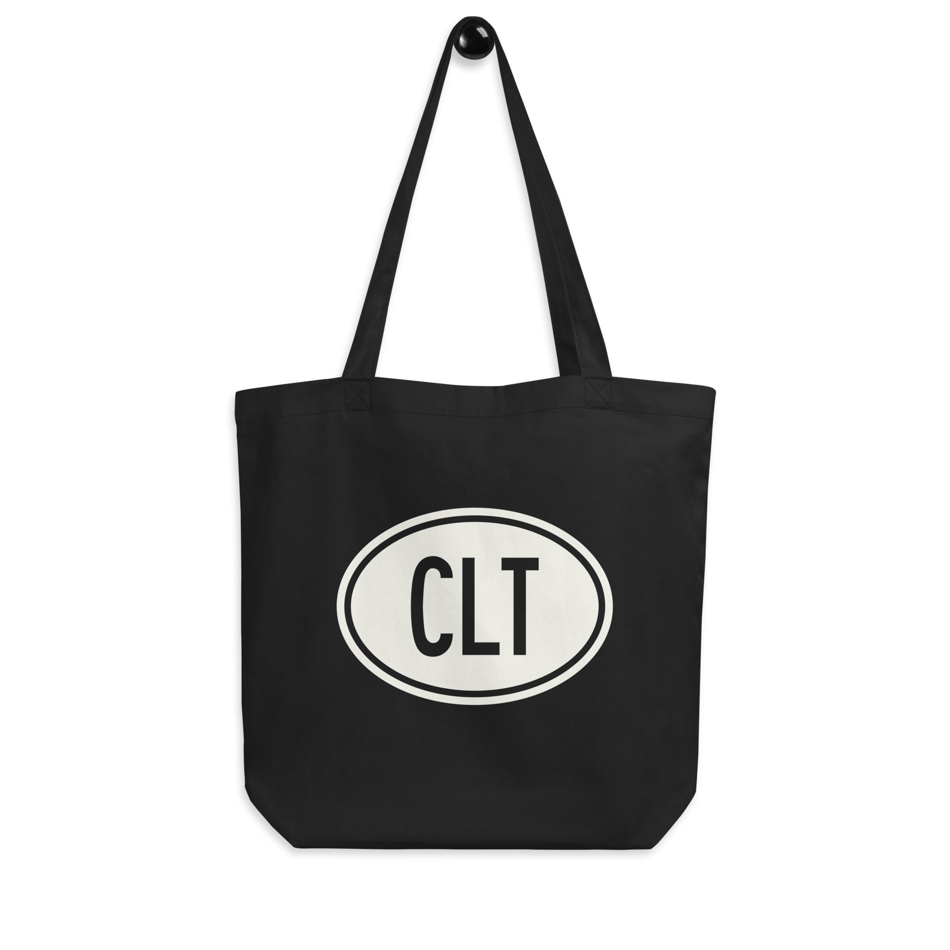 Unique Travel Gift Organic Tote - White Oval • CLT Charlotte • YHM Designs - Image 04