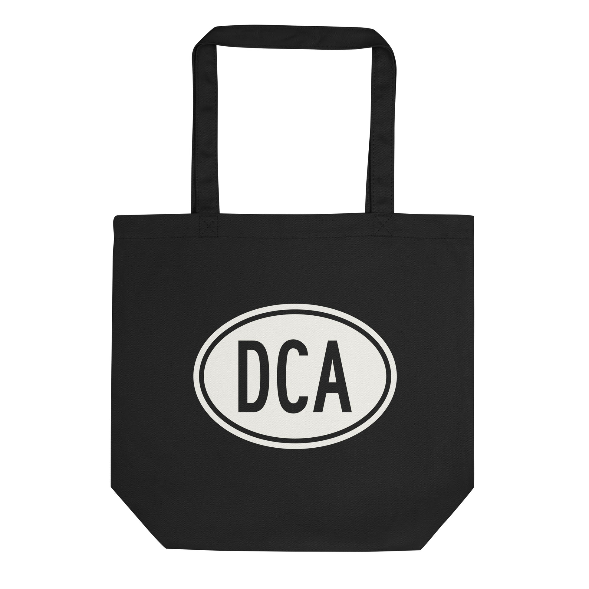 Unique Travel Gift Organic Tote - White Oval • DCA Washington • YHM Designs - Image 01