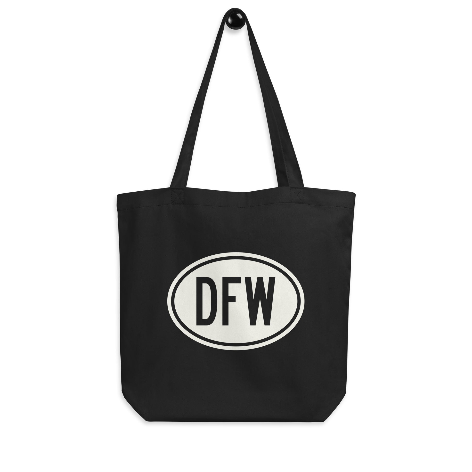 Unique Travel Gift Organic Tote - White Oval • DFW Dallas Souvenir • YHM Designs - Image 04