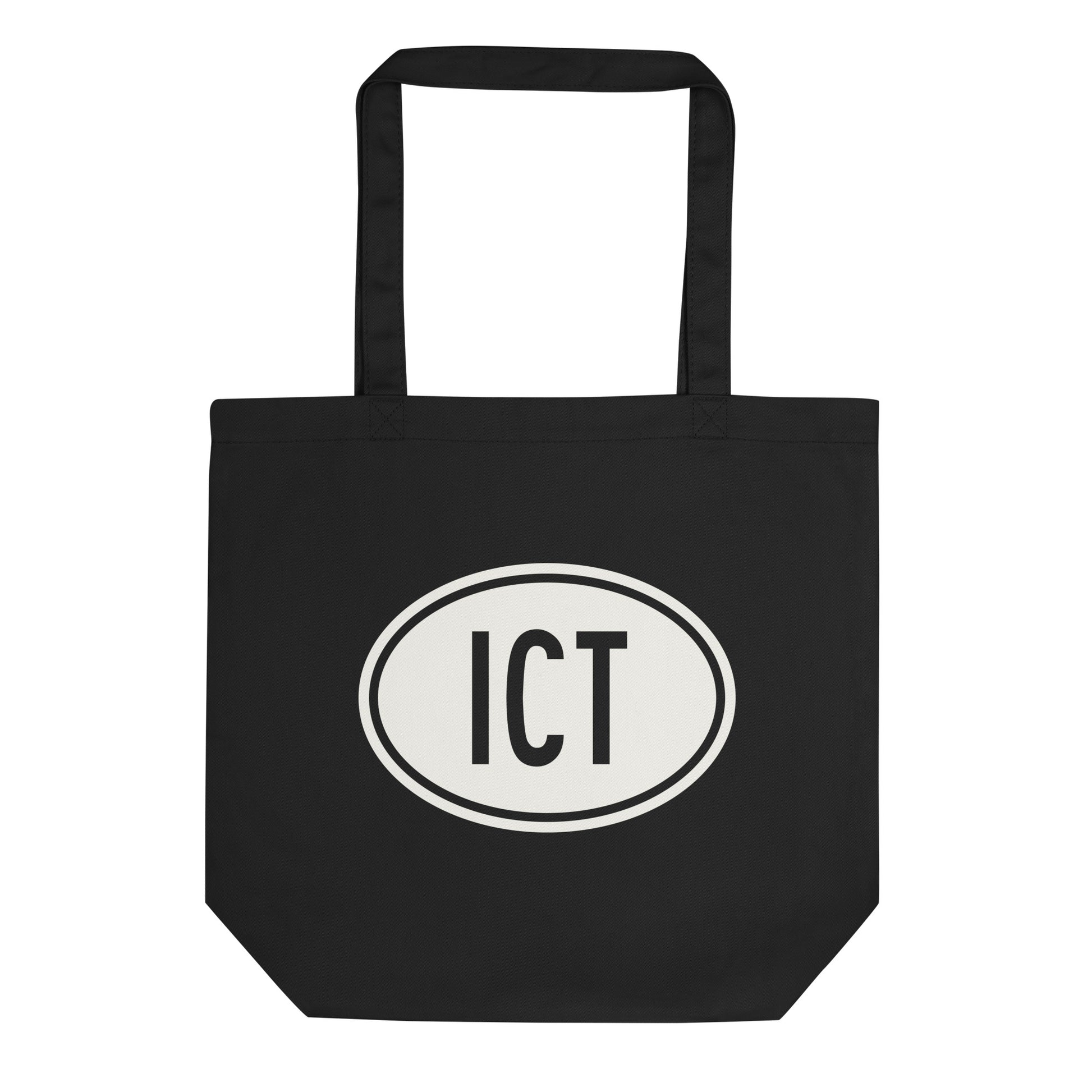 Unique Travel Gift Organic Tote - White Oval • ICT Wichita • YHM Designs - Image 01