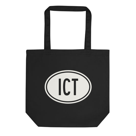Unique Travel Gift Organic Tote - White Oval • ICT Wichita • YHM Designs - Image 01