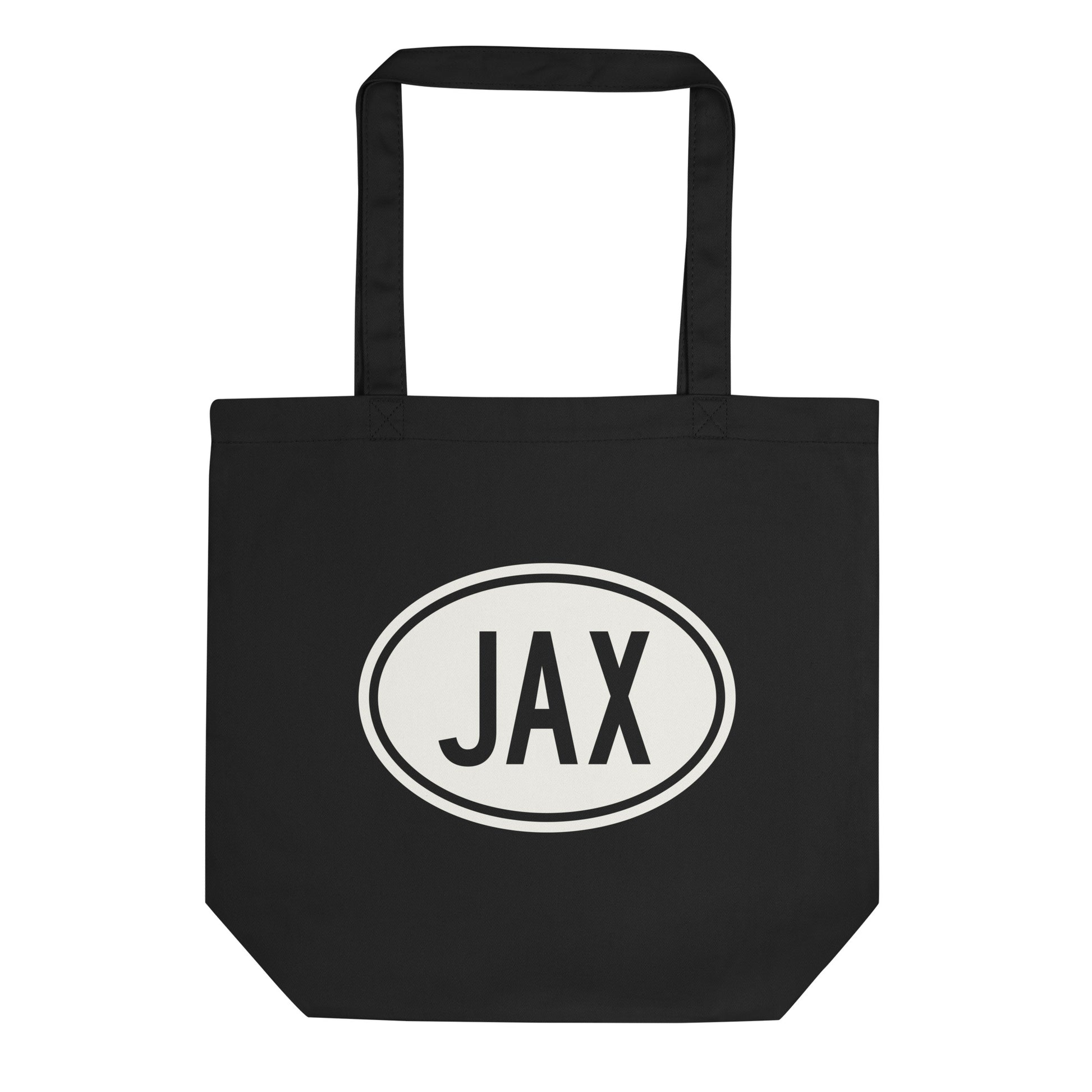 Unique Travel Gift Organic Tote - White Oval • JAX Jacksonville • YHM Designs - Image 01