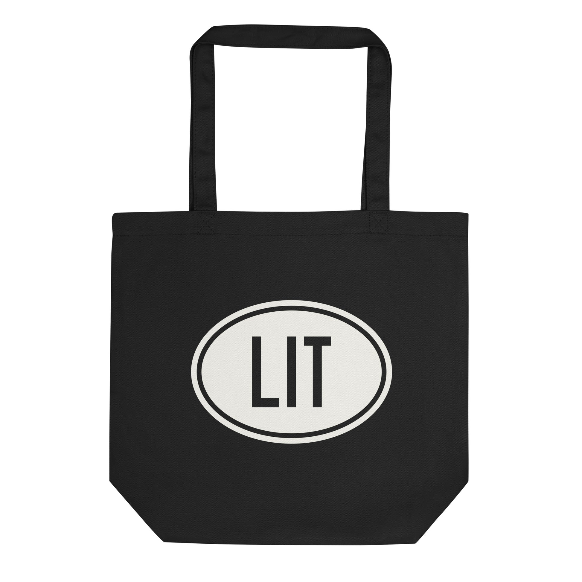 Unique Travel Gift Organic Tote - White Oval • LIT Little Rock Souvenir • YHM Designs - Image 01