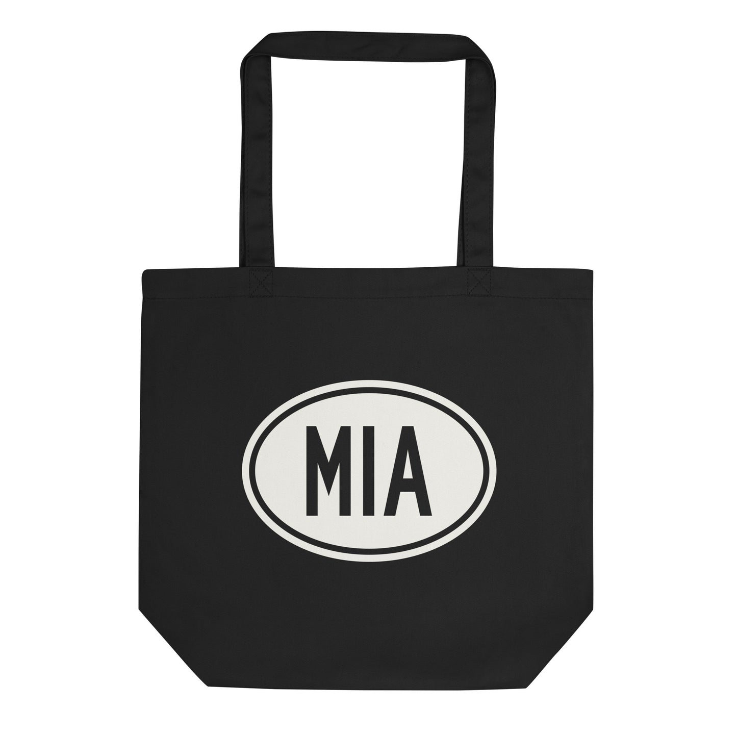 Unique Travel Gift Organic Tote - White Oval • MIA Miami • YHM Designs - Image 01