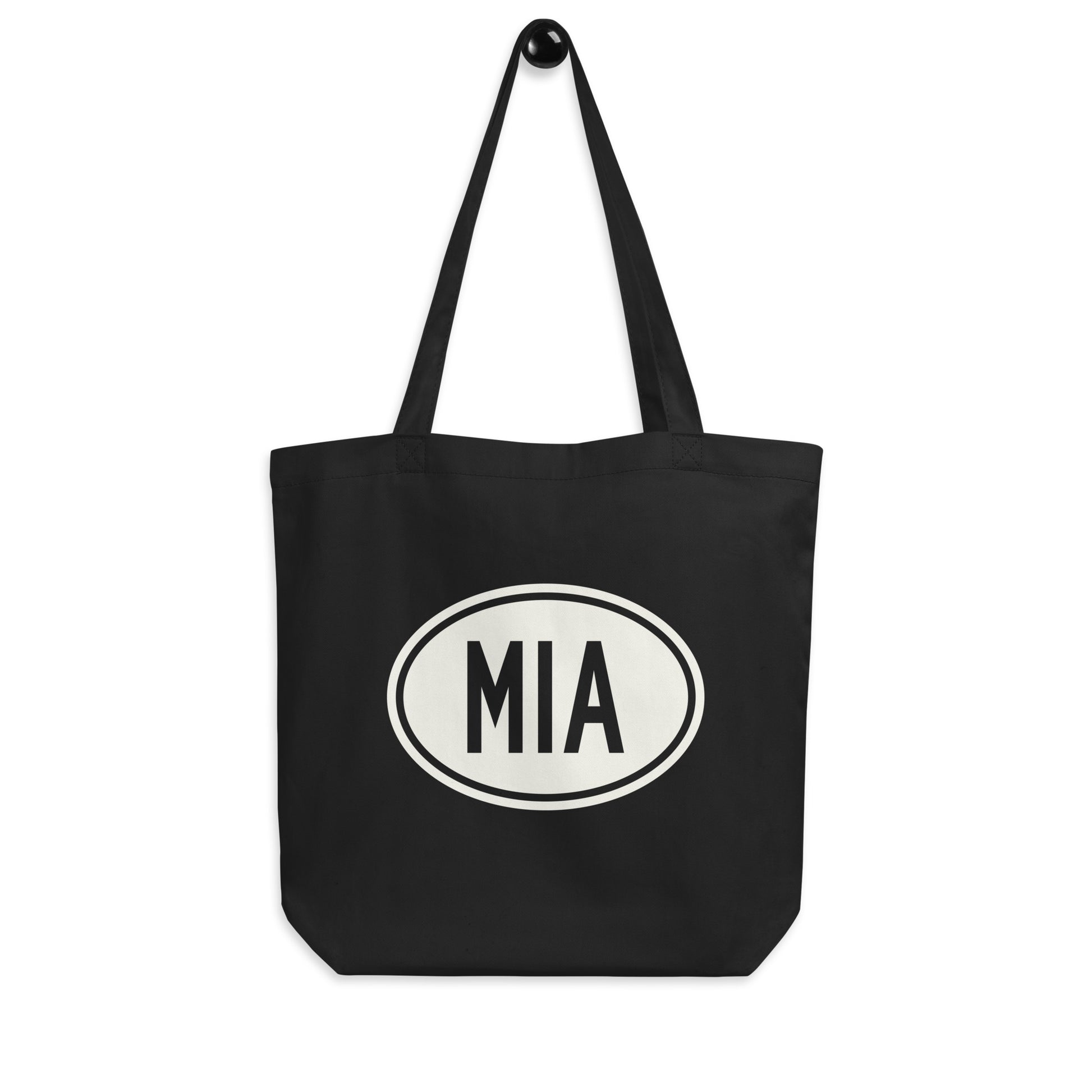 Unique Travel Gift Organic Tote - White Oval • MIA Miami • YHM Designs - Image 04